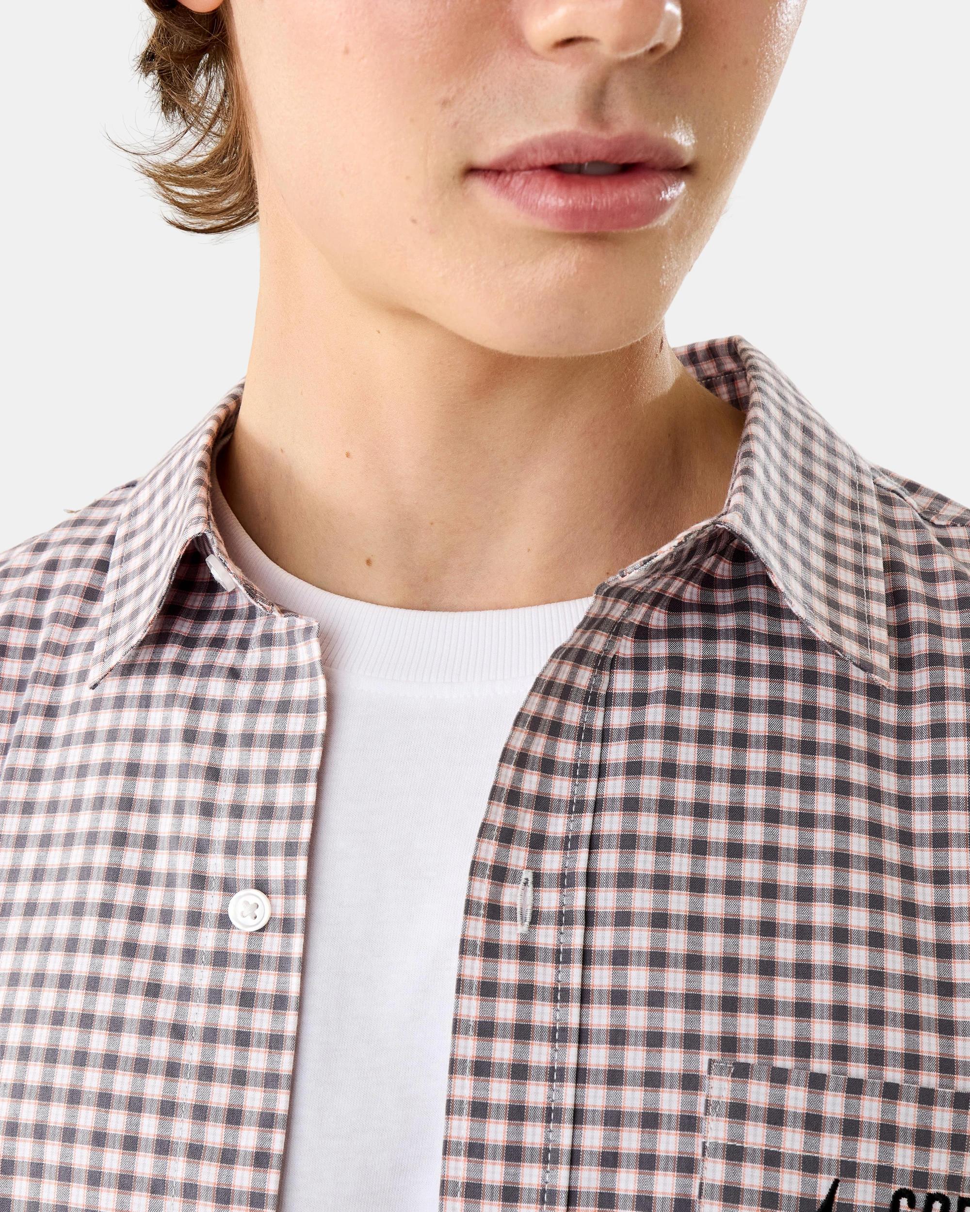 6 Short Sleeve Boxy Check Shirt Gry Check, 6 of 8