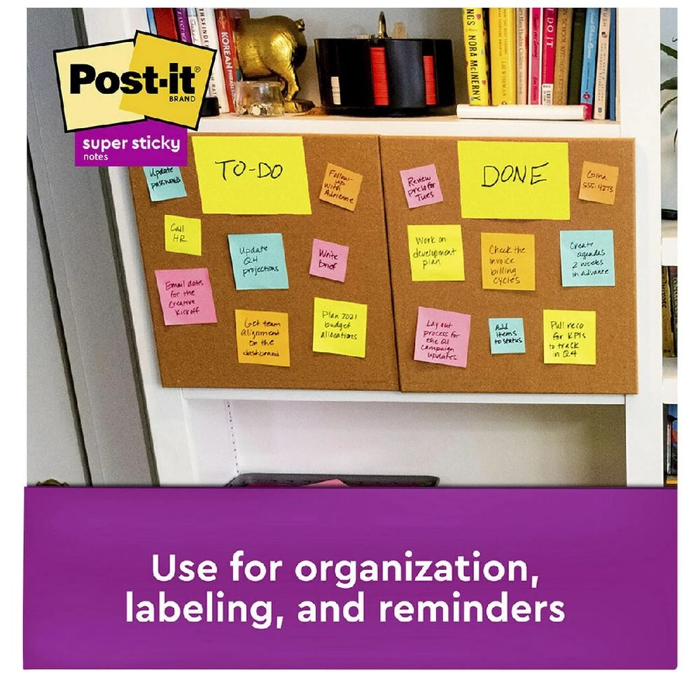 3 Post-it Super Sticky Note Assort Size Supernova Neons 15 Pack, 3 of 7