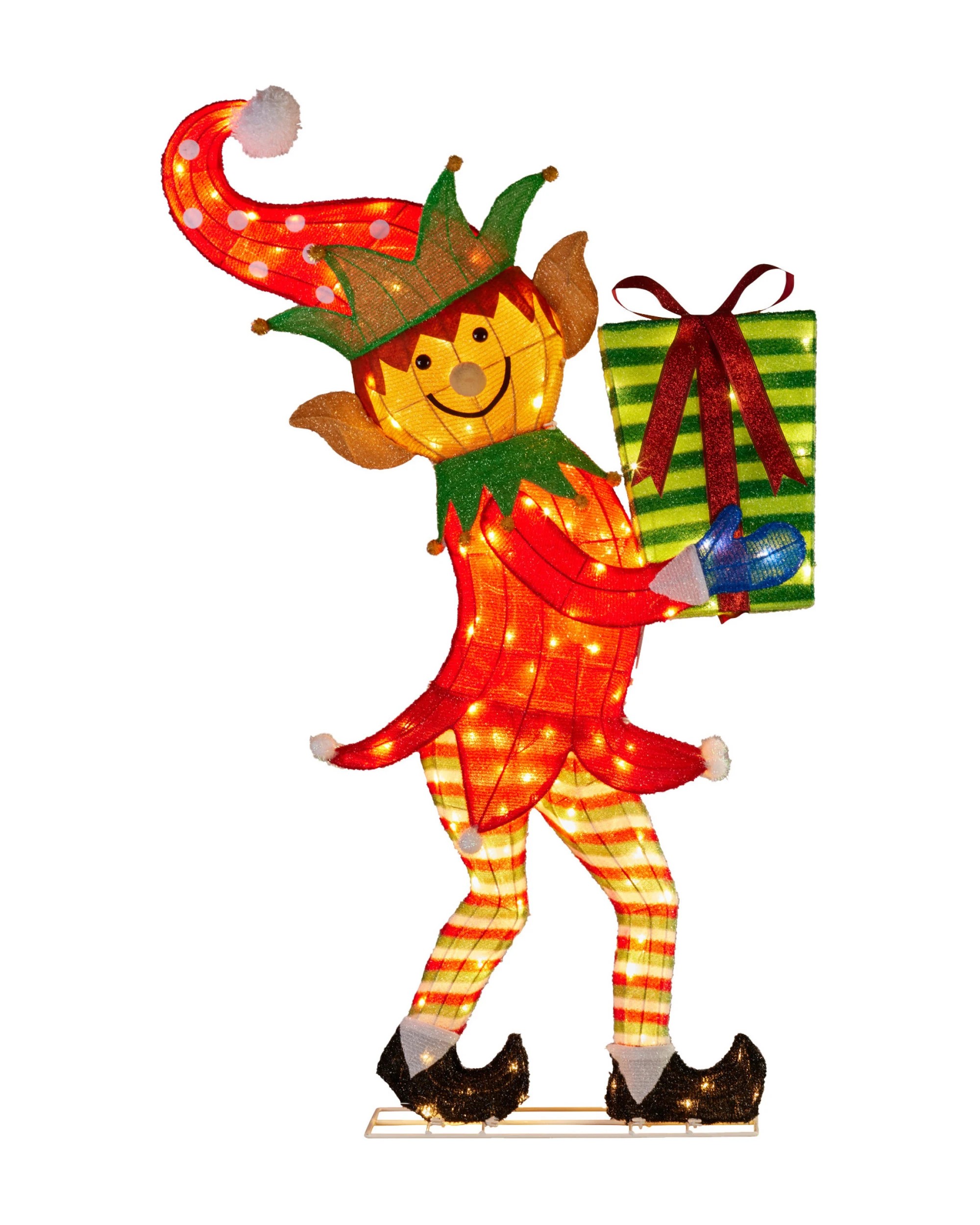 1 Christabelle 1.2m Christmas Elf Display Indoor Outdoor with LED Lights Decoration, 1 of 4