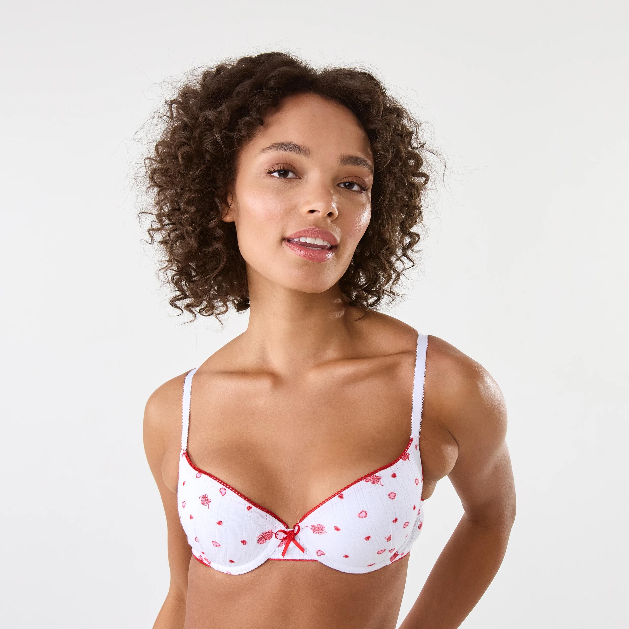 3 2 Pack Pointelle Print Push-Up Bra Heart Lock, 3 of 10