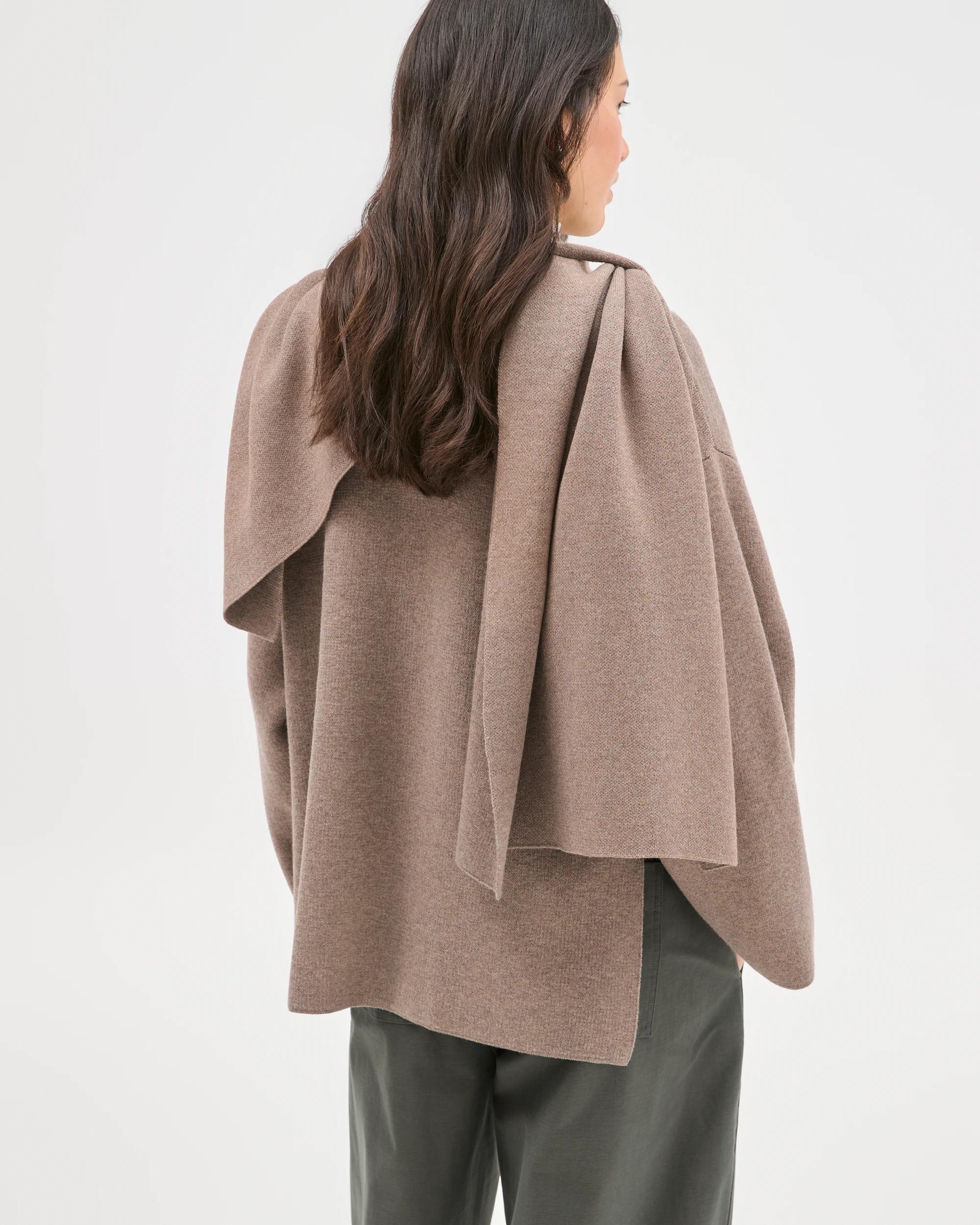 4 Target Woman Wrap Scarf Knitted Coat DARK TAUPE MARLE, 4 of 9