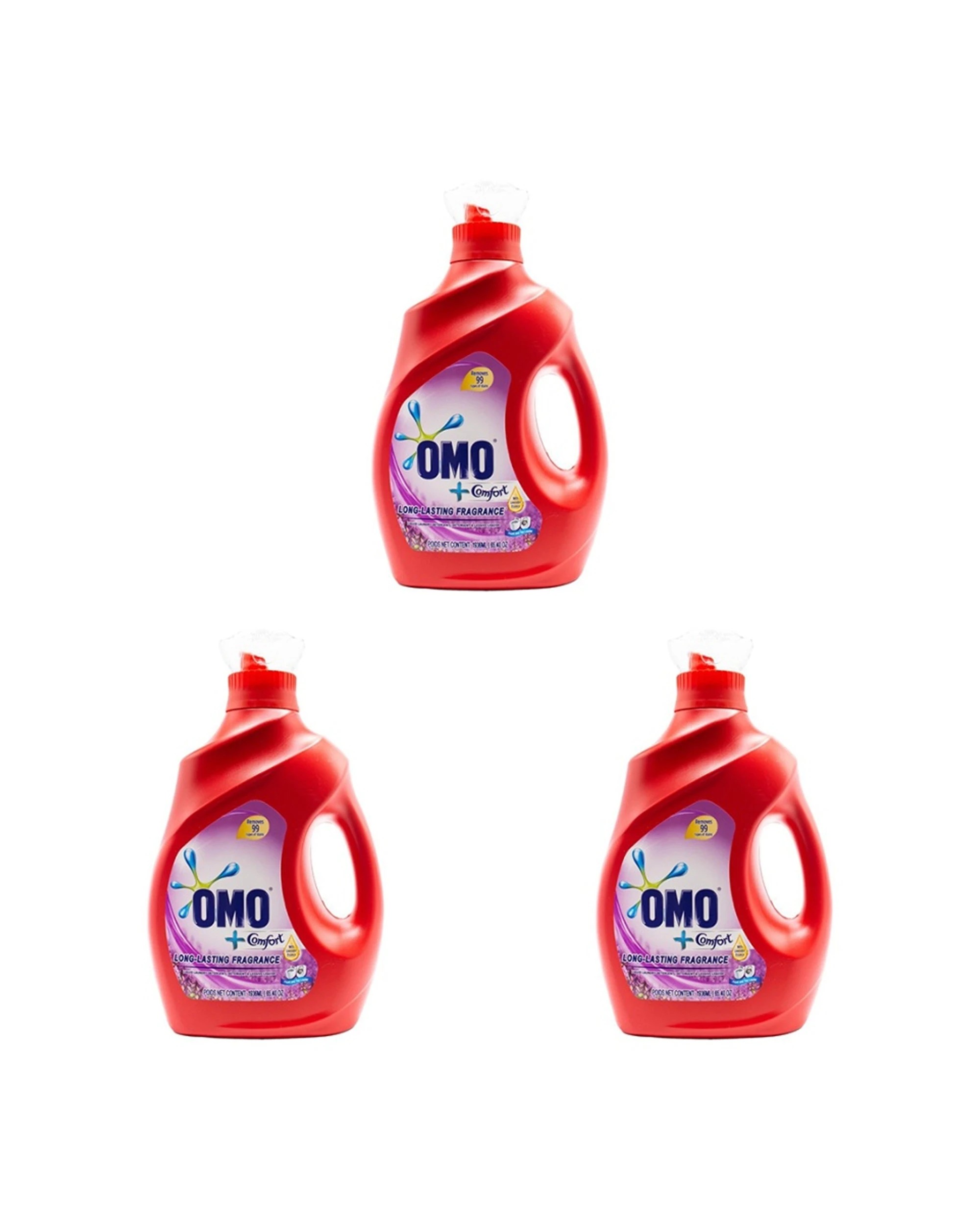 1 Omo Comfort Auto Liquid Laundry Detergent 3x1.9L Front Top Loader Gentle, 1 of 3