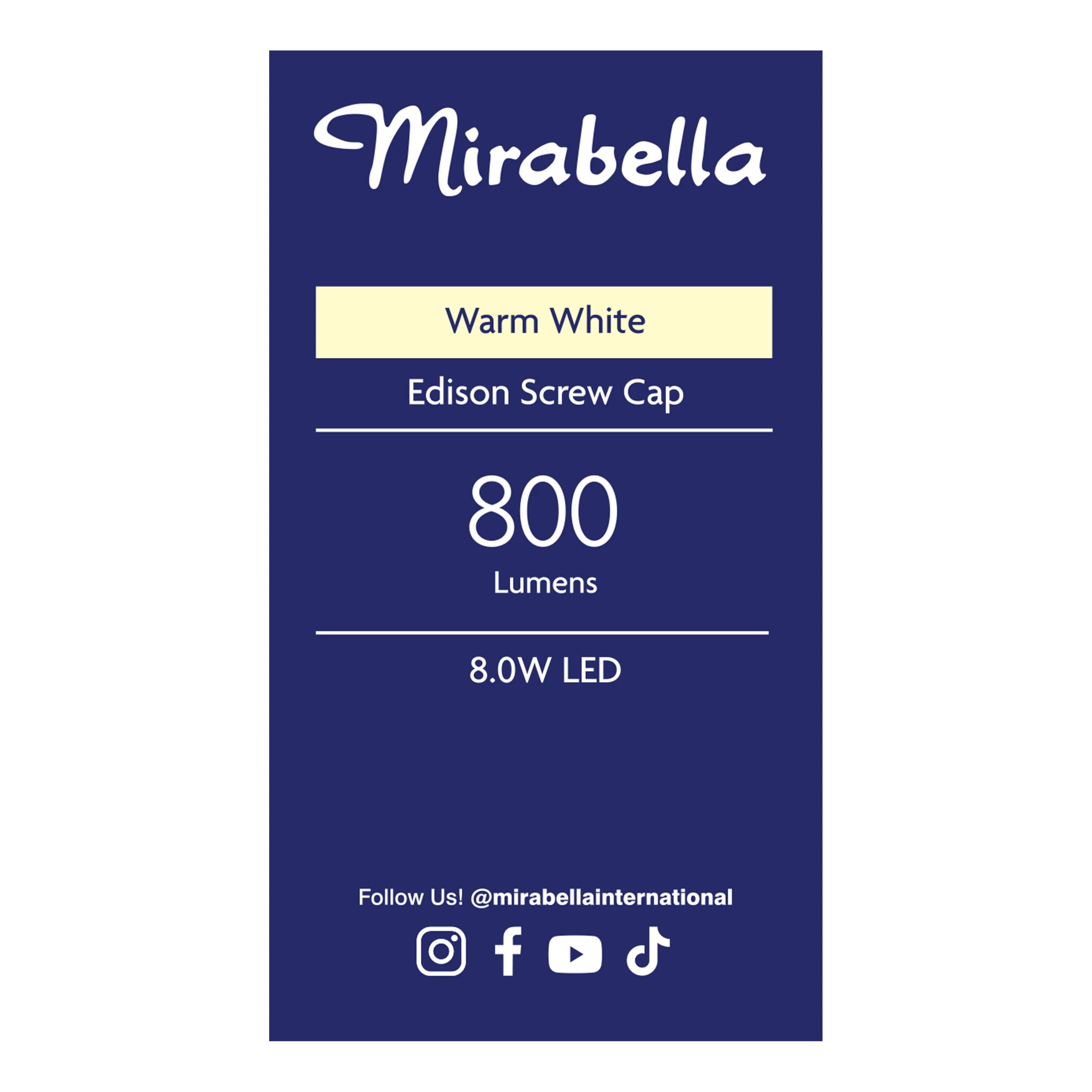 4 2 Pack I004005 Mirabella LED GLS ES 8W 800 Lumen - Warm White, 4 of 6