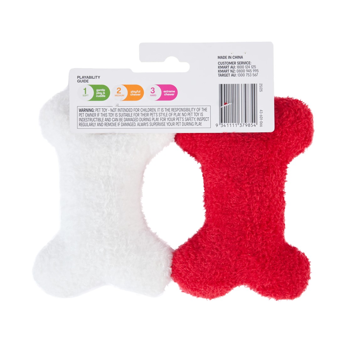 6 2 Pack Christmas Bone Pet Plush Toy, 6 of 6