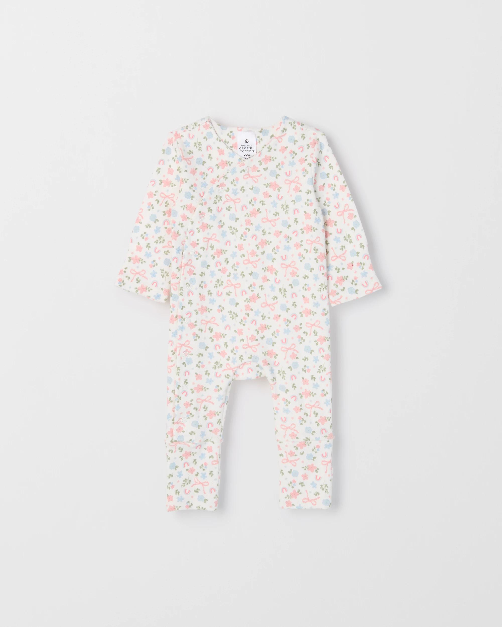 3 Target Baby Organic Cotton Pointelle Starter Set RAINBOW FLORAL, 3 of 4