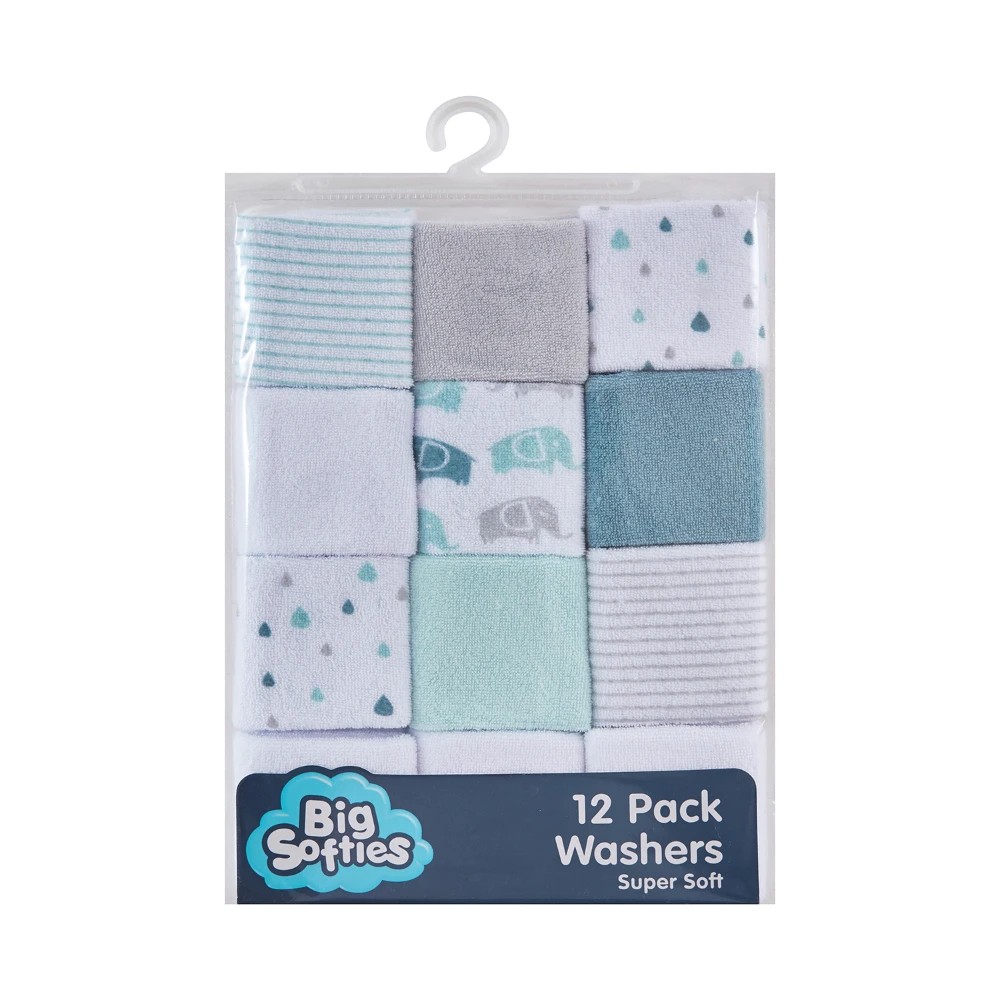 1 Big Softies 12 Pack Terry Towelling Washers Boy, 1 of 7