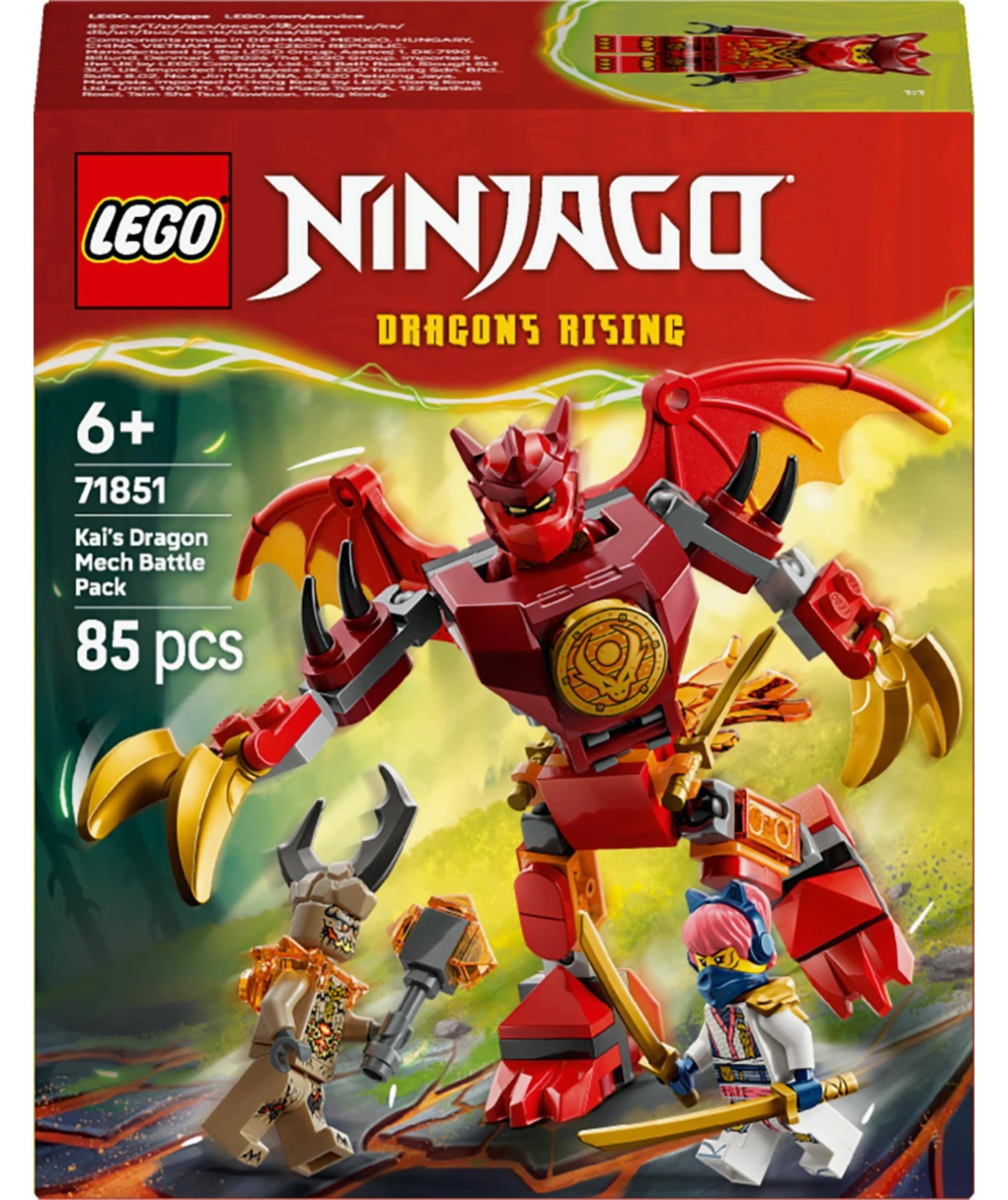 1 LEGO NINJAGO Kai's Dragon Mech Battle Pack 71851, 1 of 10