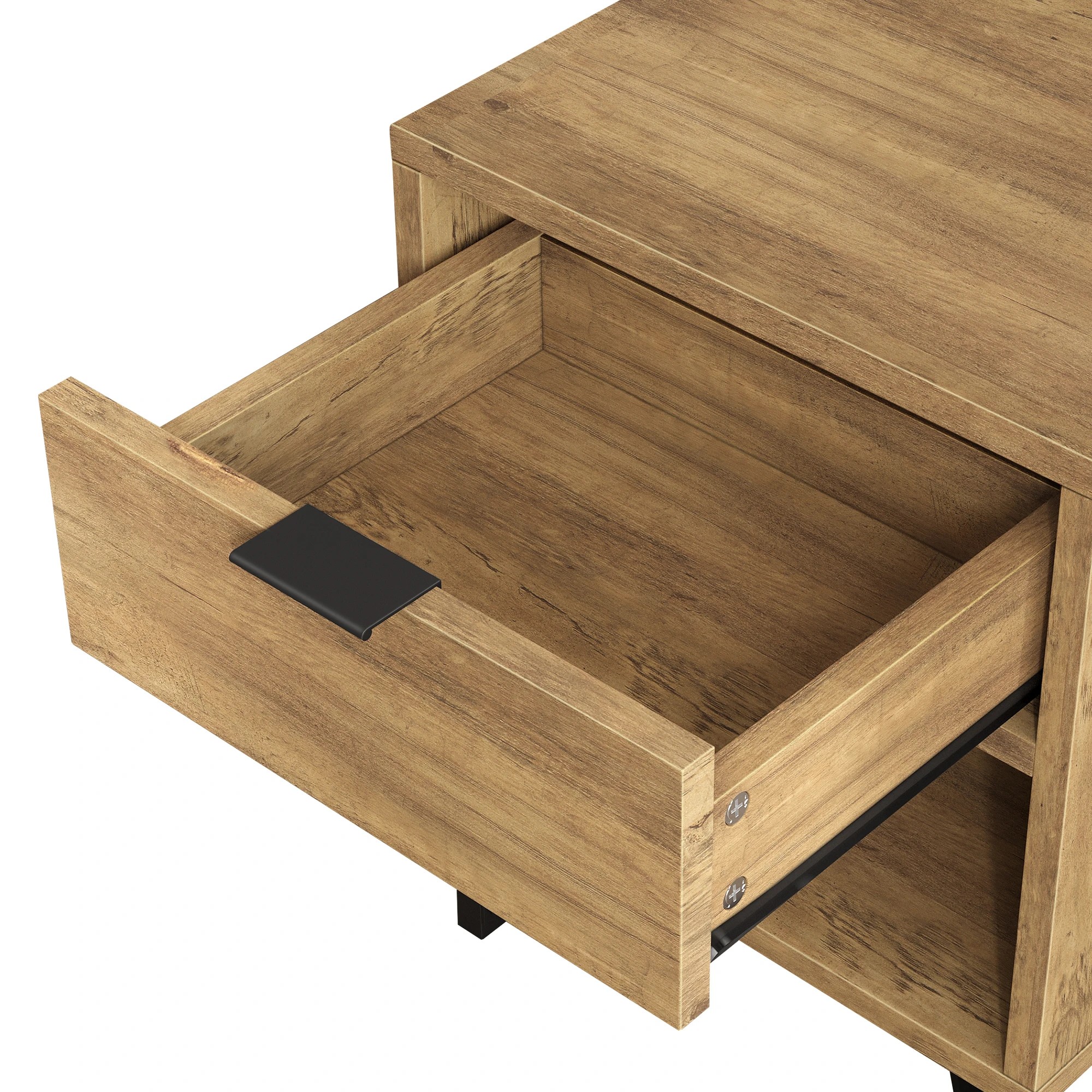 7 Alfordson Bedside Table Retro Nightstand Side Cabinet Storage Shelf - Brown, 7 of 10