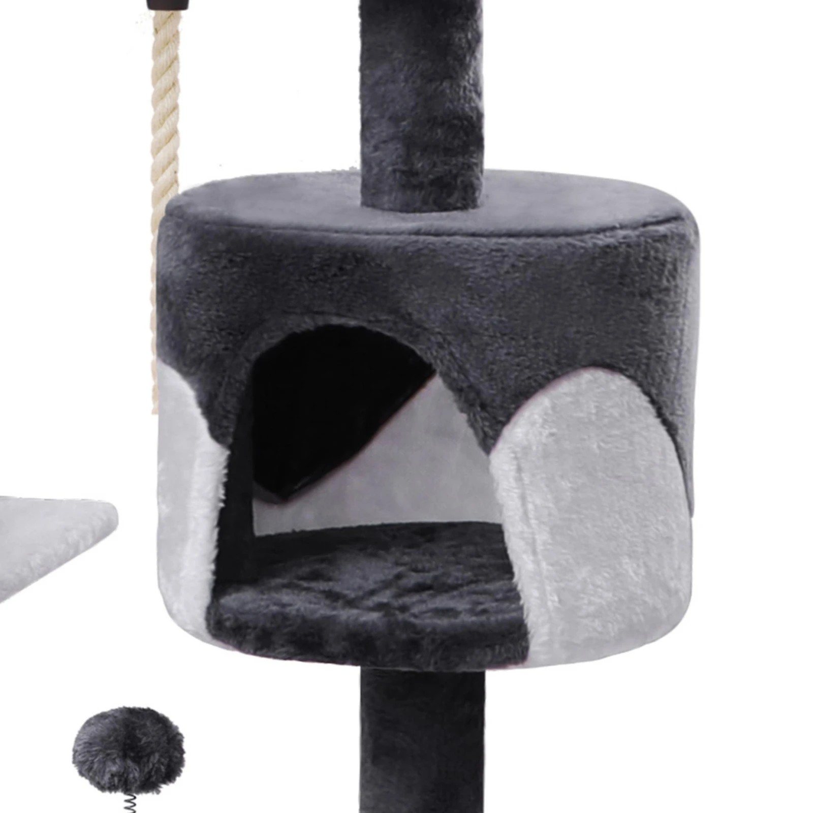 5 Beastie Cat Tree Scratching Post Scratcher Tower Condo House Furniture 112CM - Grey White, 5 of 5