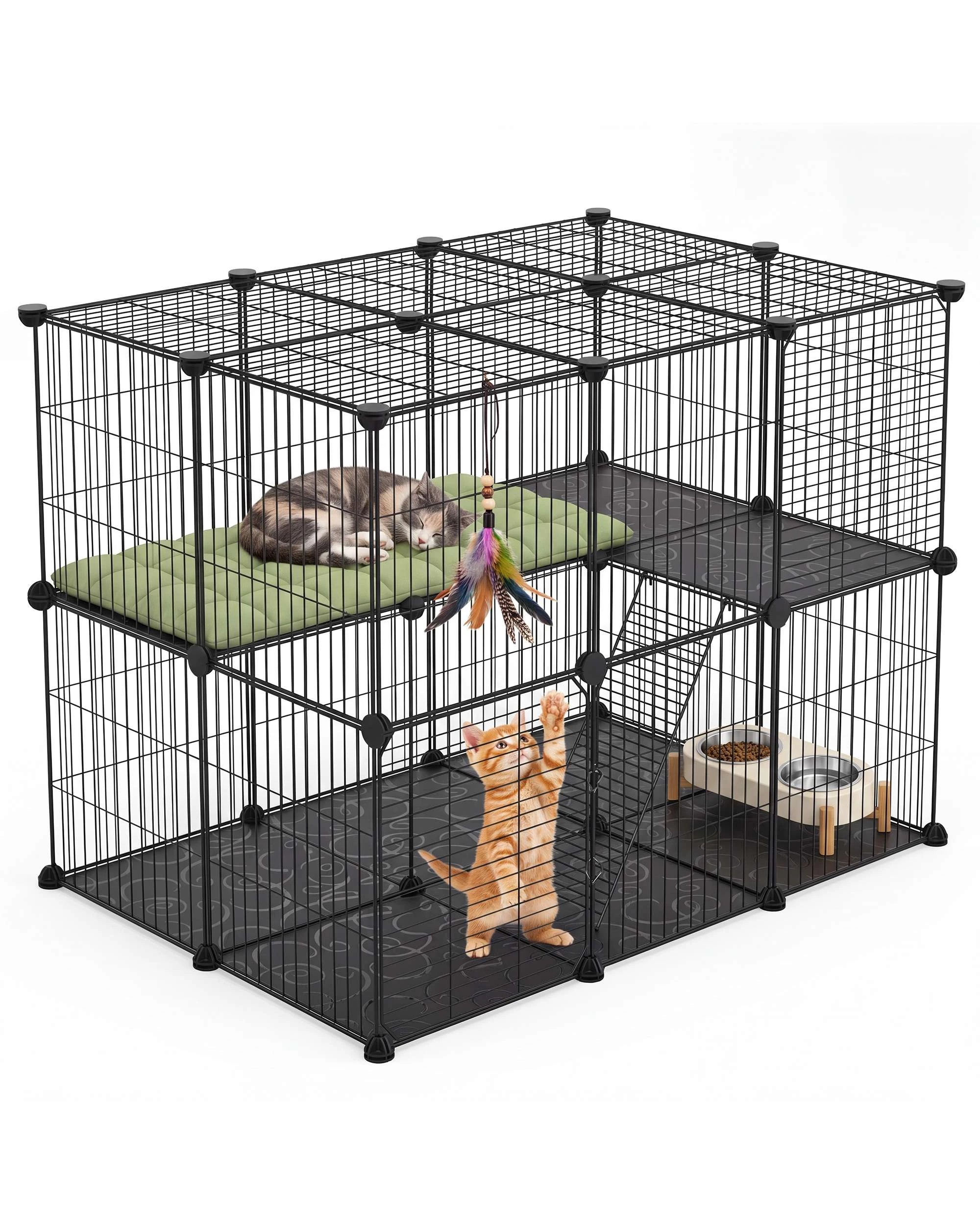 1 Advwin DIY Cat Cage Enclosure Pet Crate Rabbit Hutch Pet Scene Kitty Kennel, 1 of 8