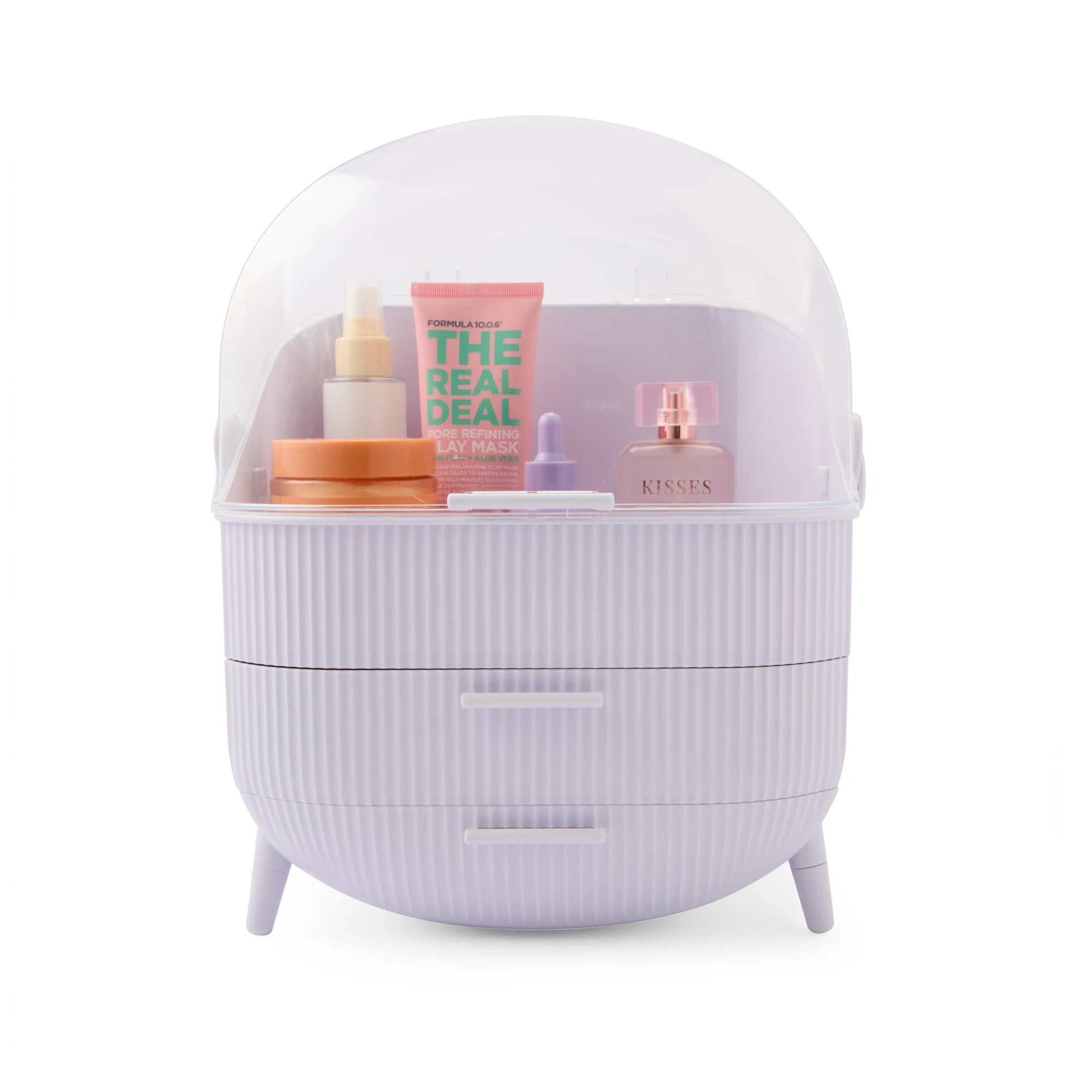 3 Cosmetic Organiser with Drawer - Lilac, 3 of 10