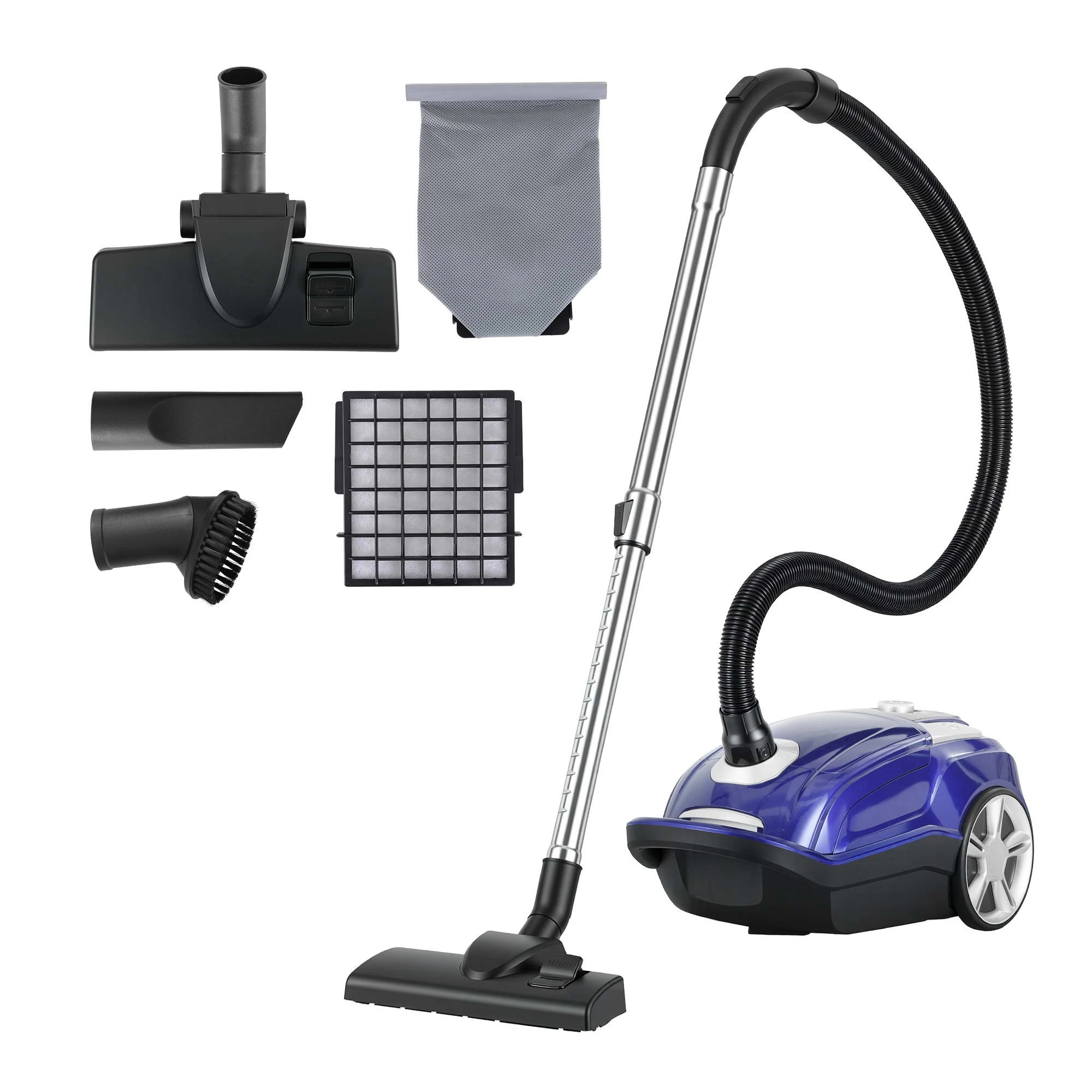 1 DEVANTI Bagged Vacuum Cleaner Powerful Suction for Carpet Wood Tile Floor - Blue, 1 of 8