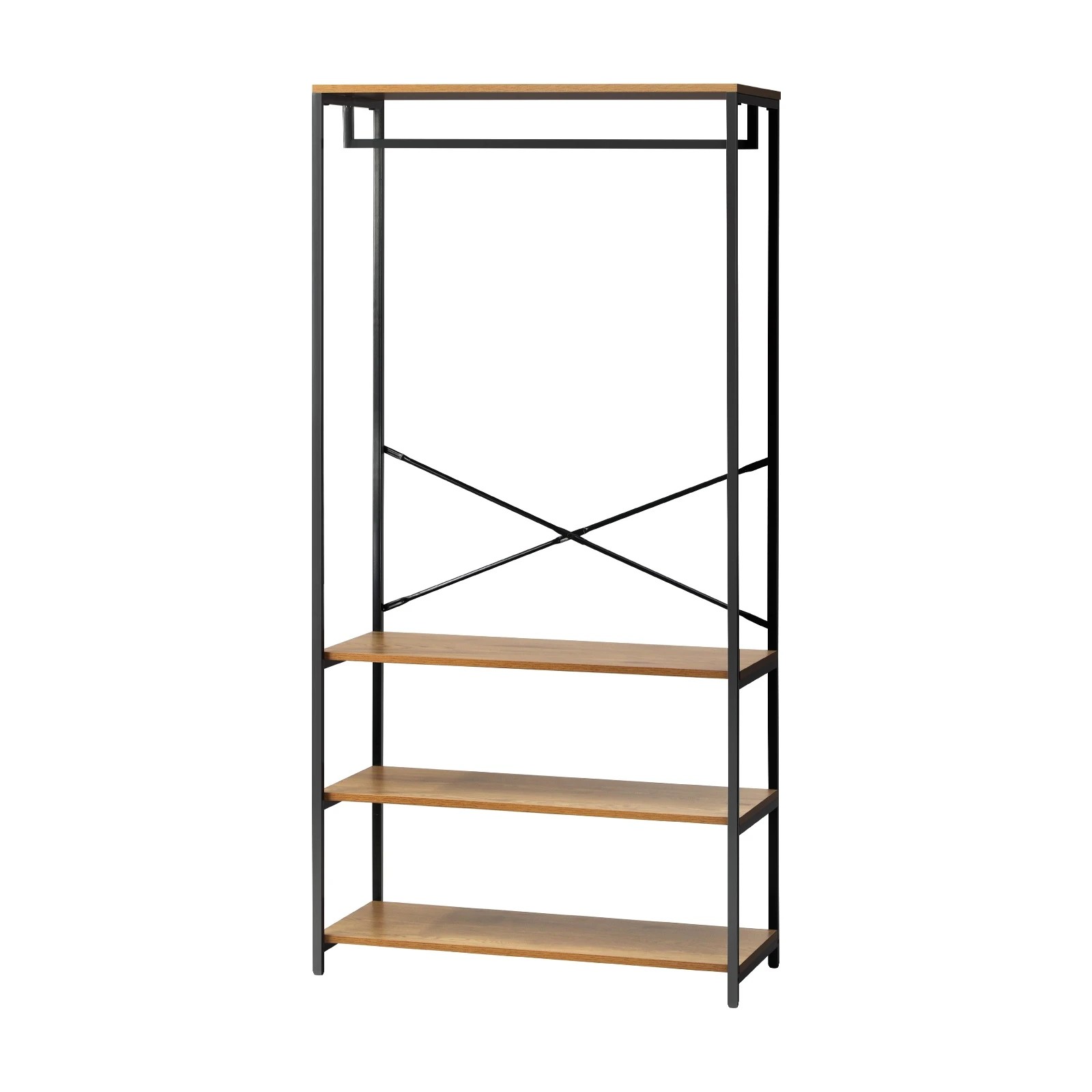 1 Oikiture Clothes Rack Open Wardrobe Garment Coat Hanging Rail Metal 4 Shelves
 - Multi, 1 of 10