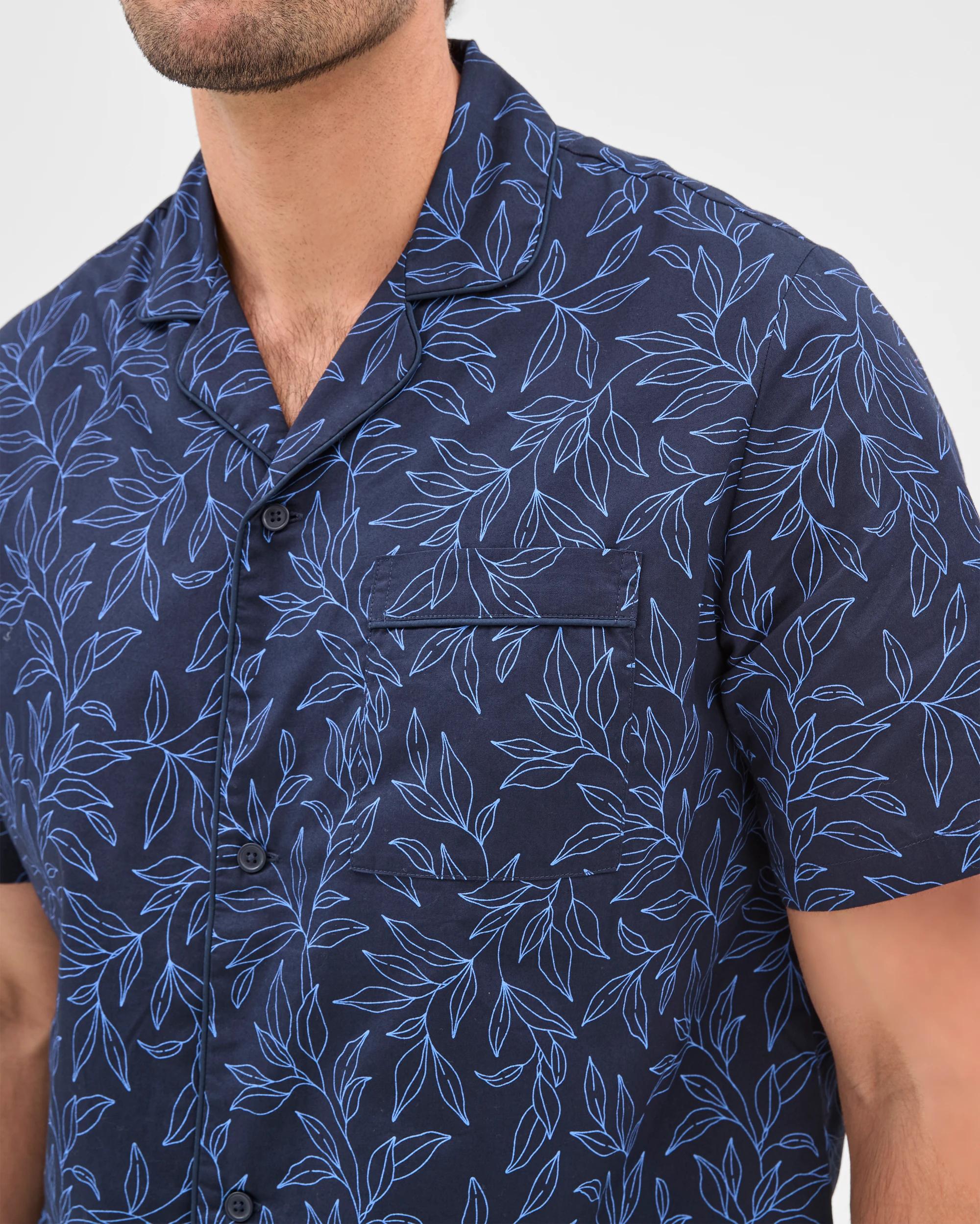 3 Target Mens Poplin Short Pyjama Set NAVY BLUE, 3 of 6