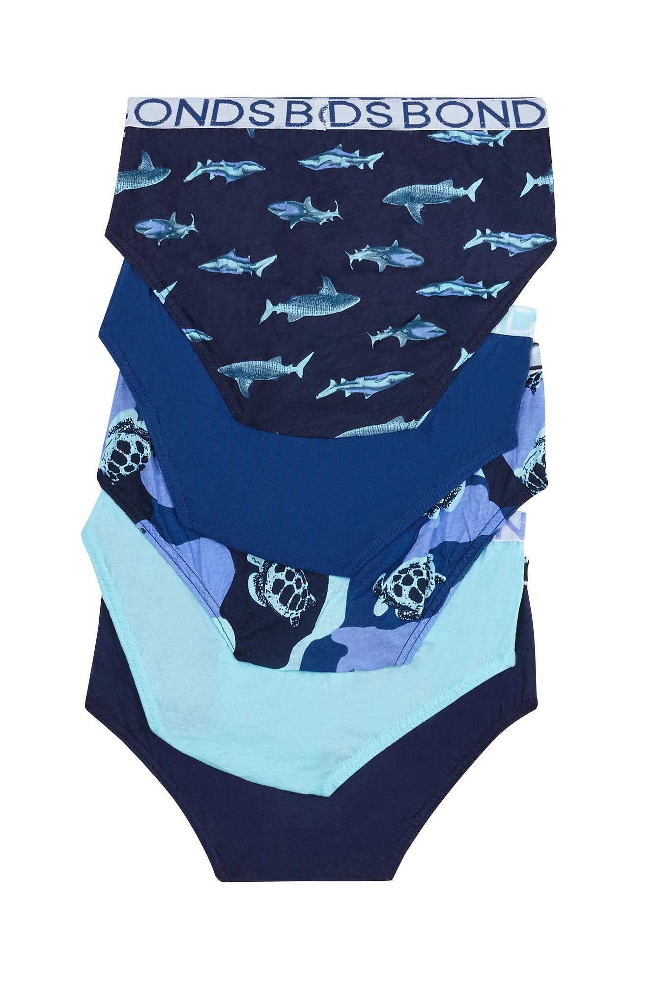 4 Bonds Boys Briefs 5 Pack BLUE SHARK, 4 of 5
