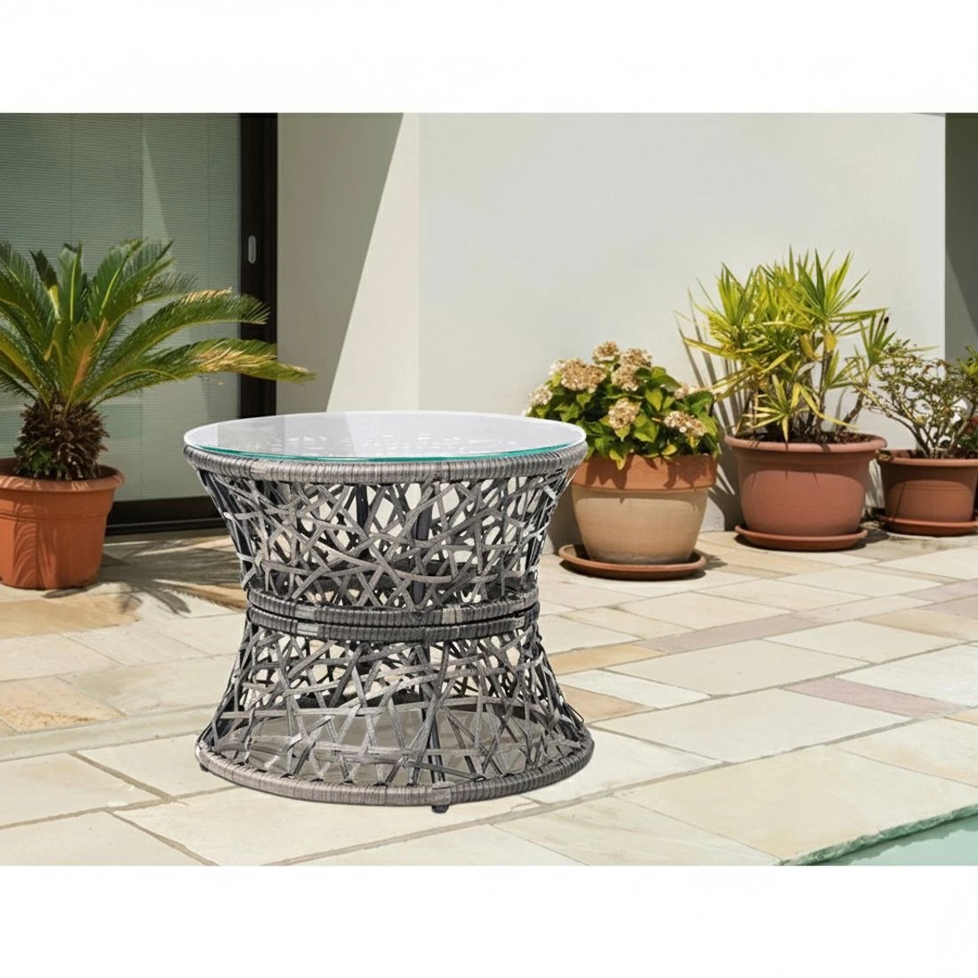 6 Gardeon Outdoor Lounge Setting Papasan Chair Wicker Table Garden Furniture - Grey, 6 of 6