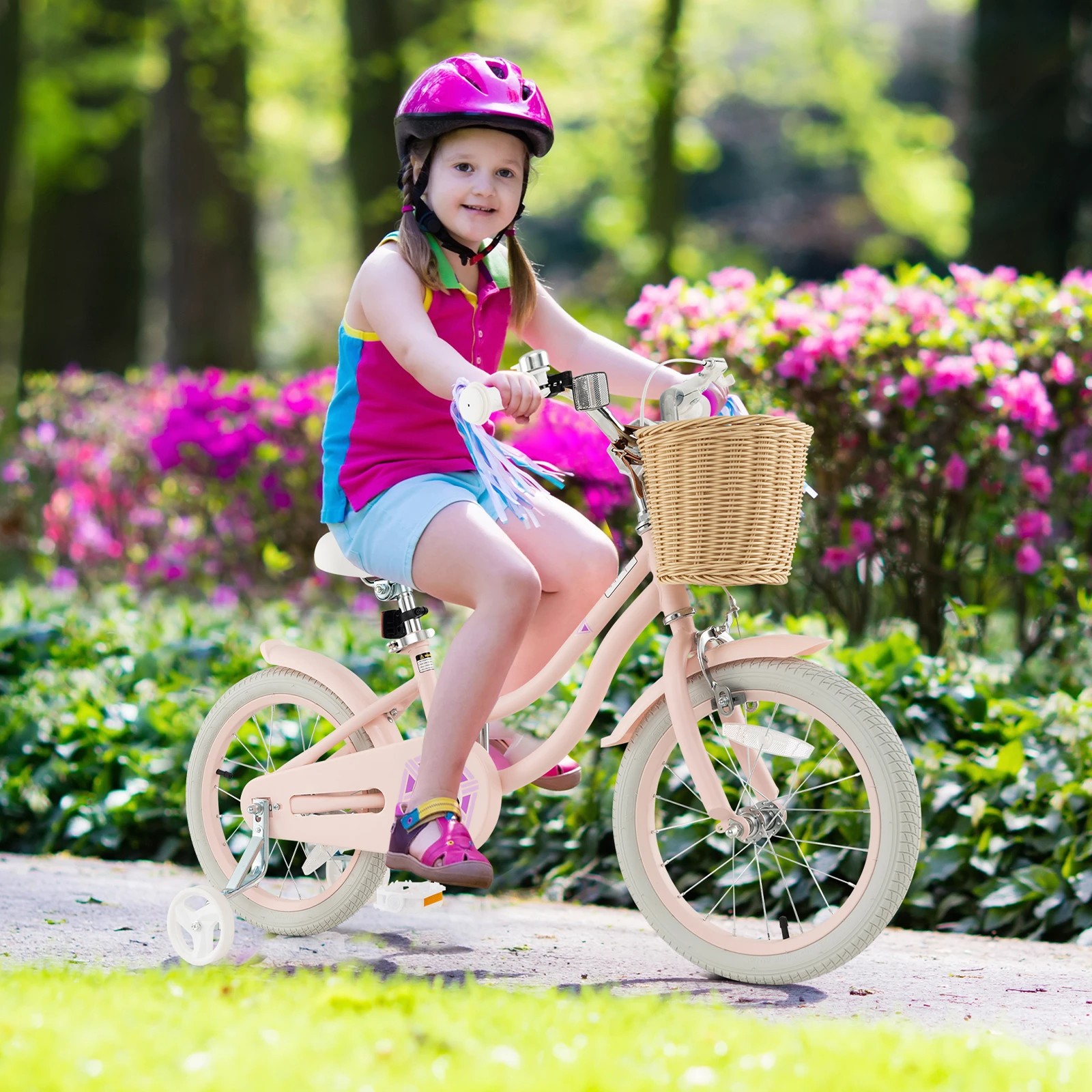 2 Costway 40cm Kids Bike w/Training Wheels Adjustable Children Bicycle, 2 of 3