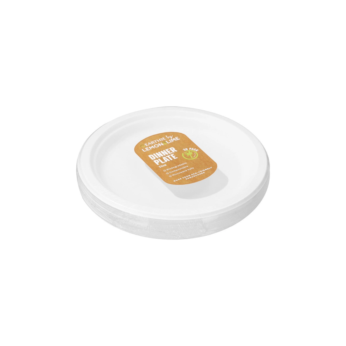 2 30pc Lemon & Lime Eco/biodegradable/compostable Disposable 23cm Dinner Plate Wht
 - White, 2 of 3