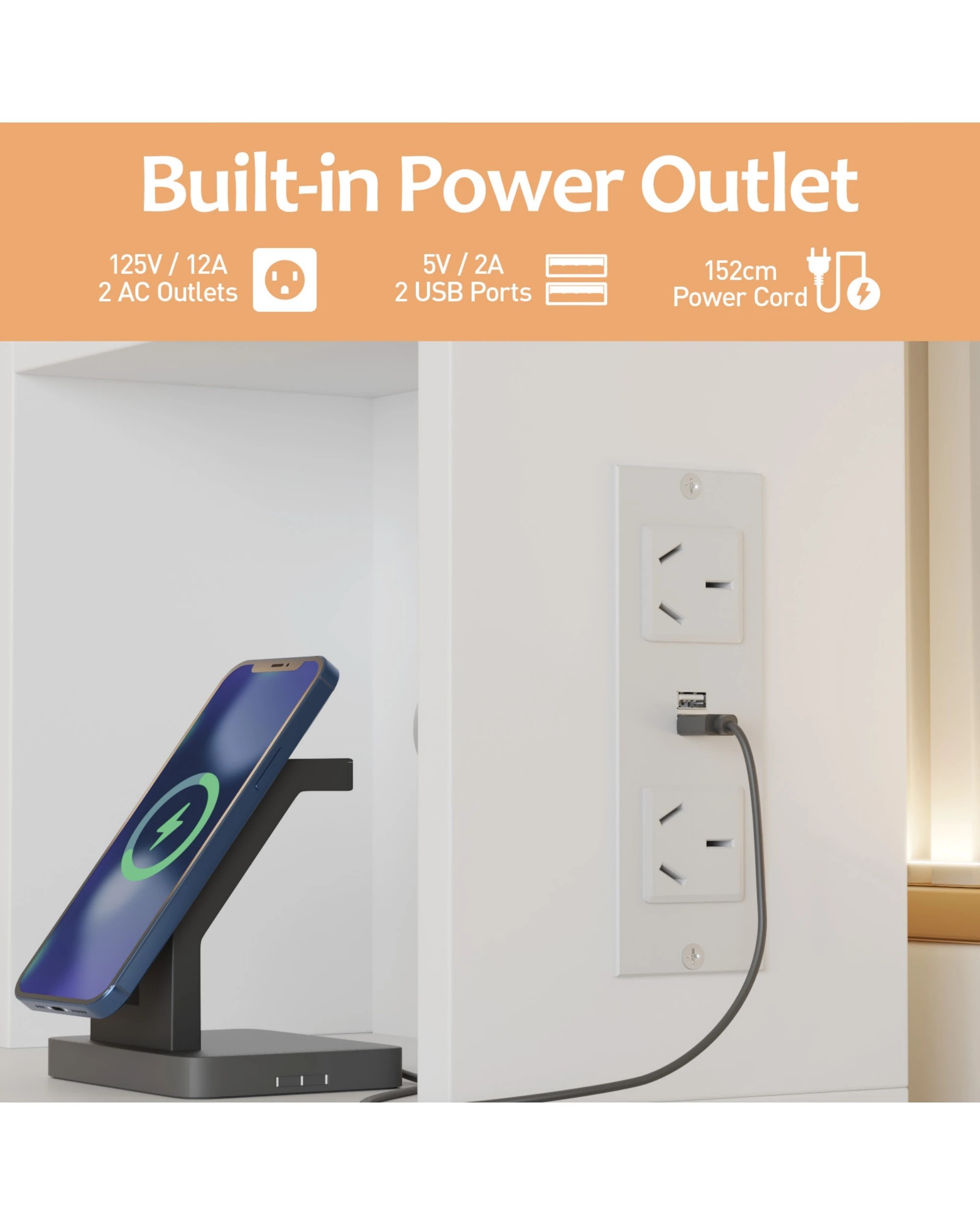 7 Advwin Dressing Table Set With Power Outlet And Led Light 360°adjustable Mirror Angle, 7 of 10