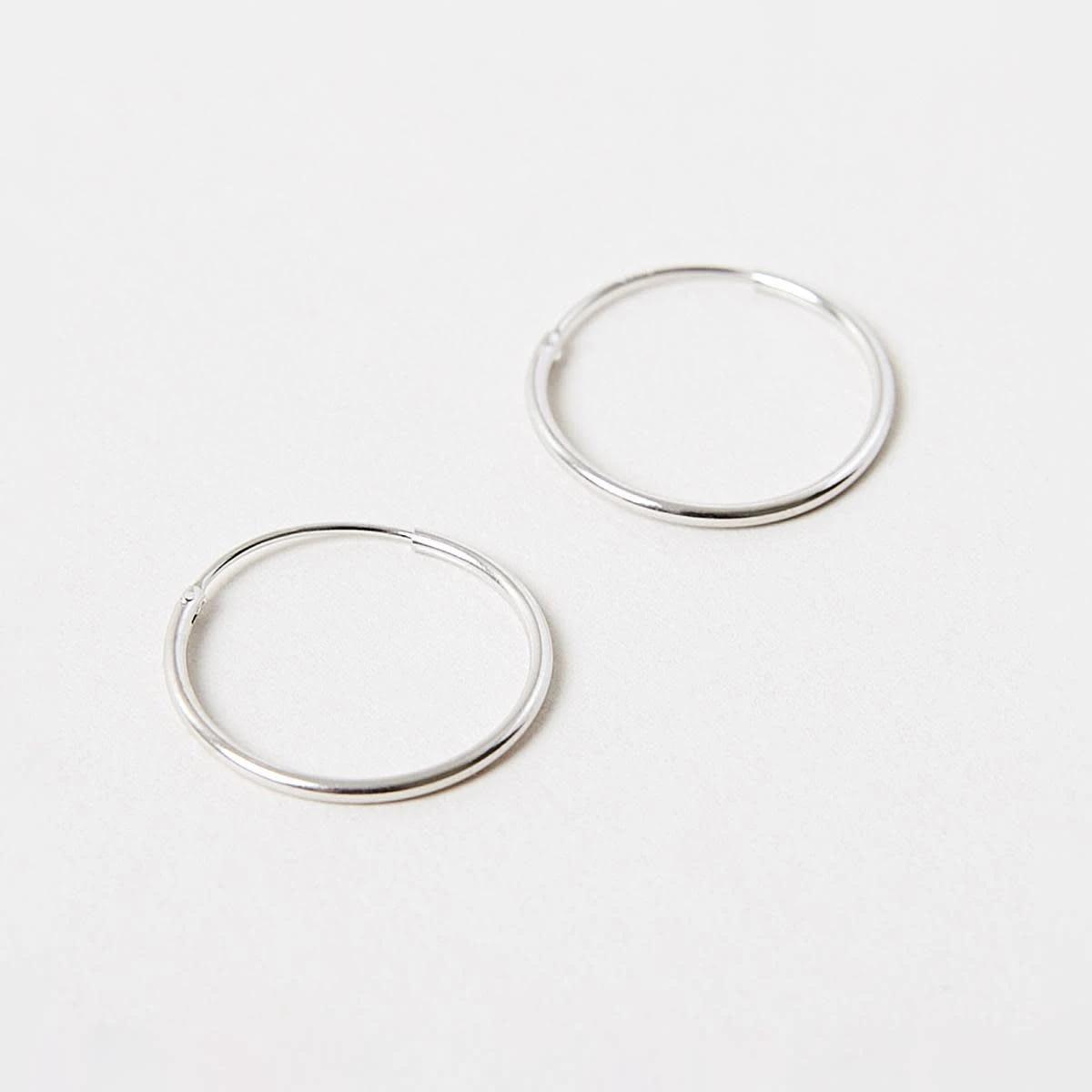1 Sterling Silver Hoop Earrings Silver, 1 of 6