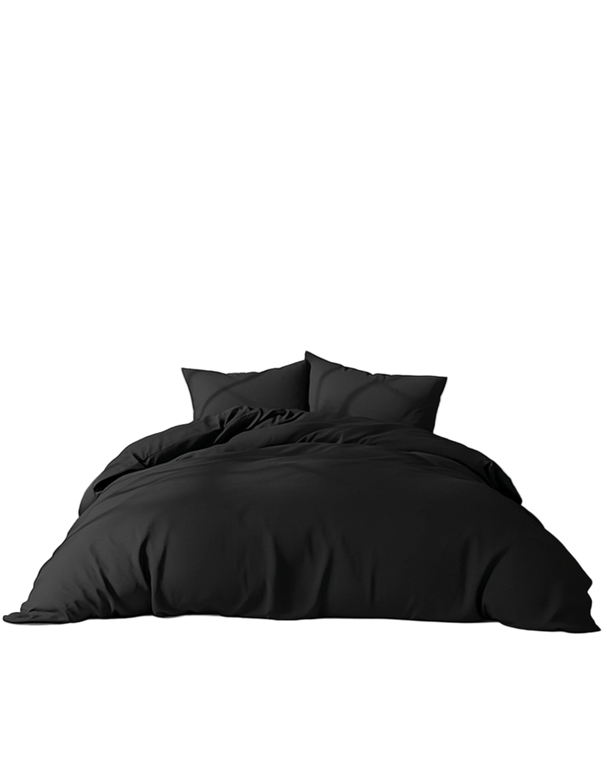 1 Amsons Quilt Cover Set With Extra Standard Pillow Covers - King Single Bed - Black, 1 of 6
