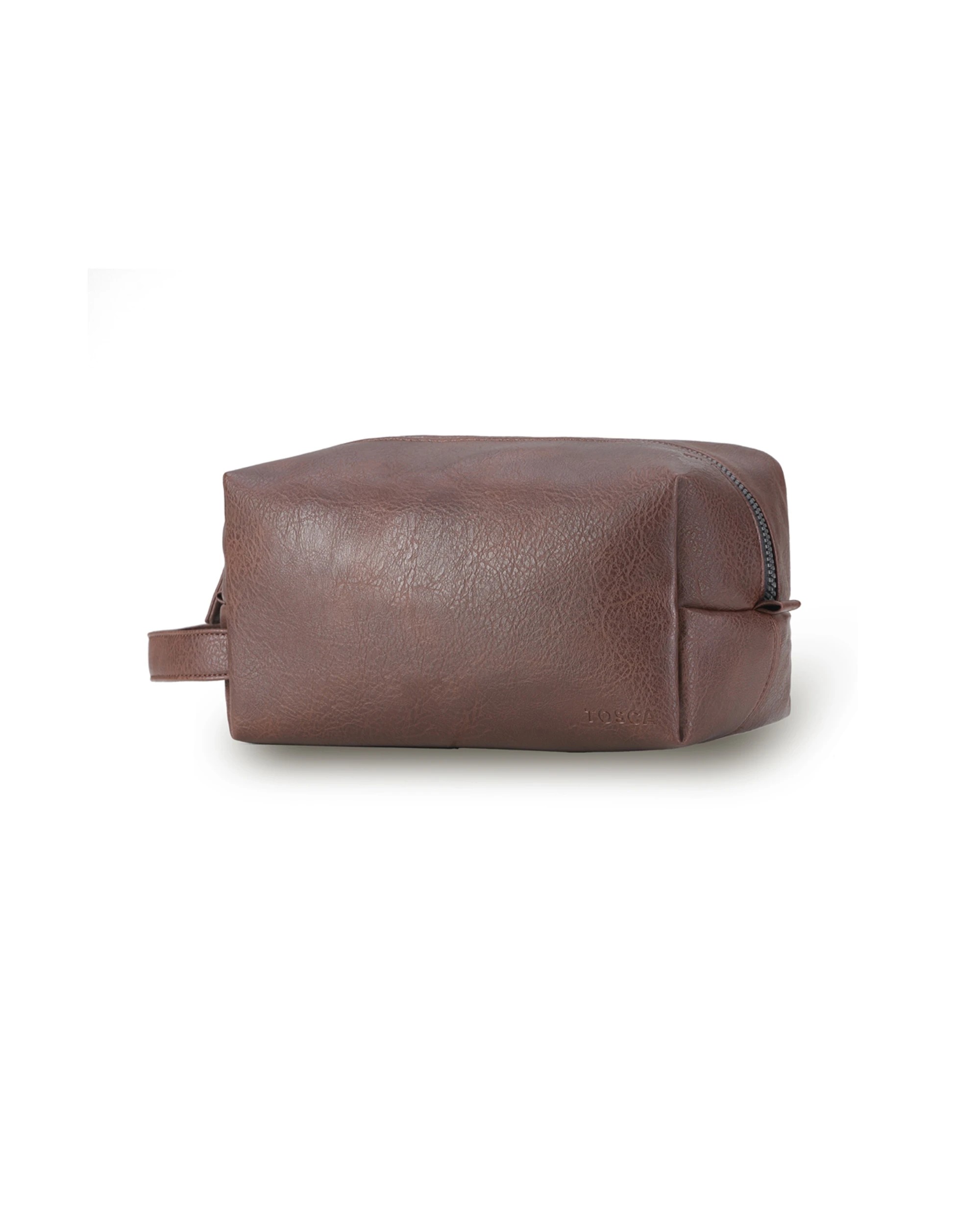 1 Tosca Vegan Leather Wetpack Travel Toiletries Bag Lightweight Chocolate - Brown, 1 of 2