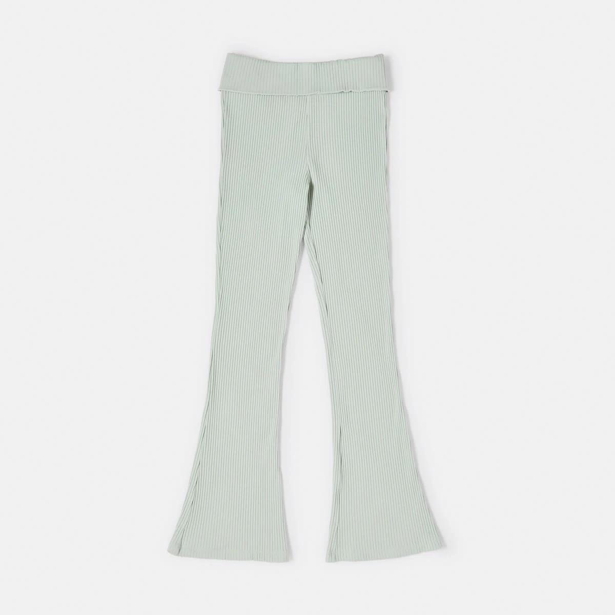 7 Rib Roll Waist Leggings Aqua Grey, 7 of 8