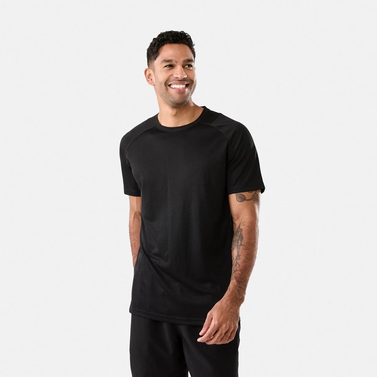 1 Active Mens Performance T-shirt Black, 1 of 7