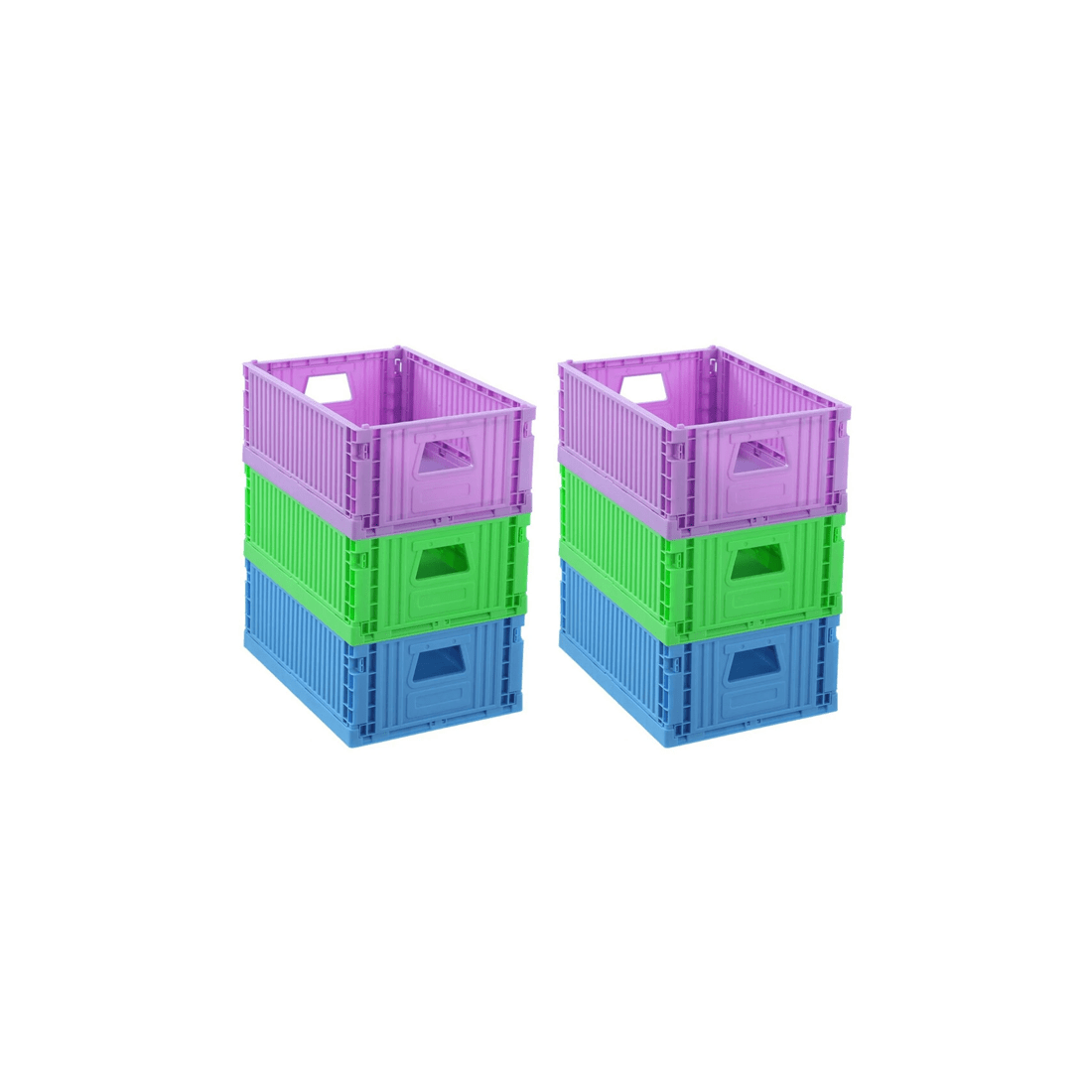 1 Boxsweden 6x Foldaway Crate Storage 29x21x11.5cm Collapsible Design Stackable
 - multi, 1 of 9