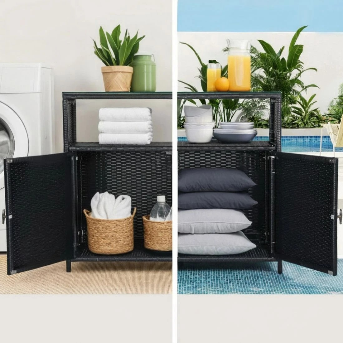 4 Gardeon Outdoor Storage Cabinet Box - Black, 4 of 5