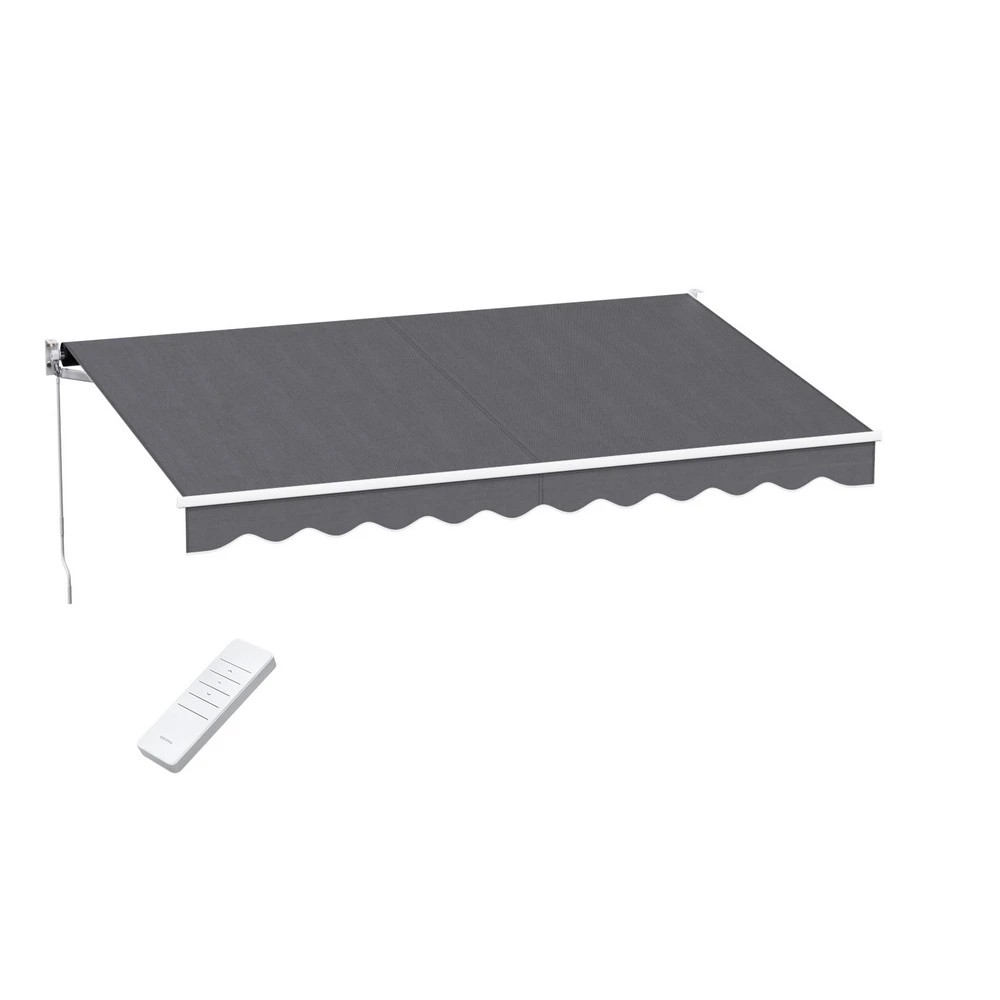 1 Instahut Retractable Folding Arm Awning Motorised Sunshade 3.5M X 2.5M - Grey, 1 of 9