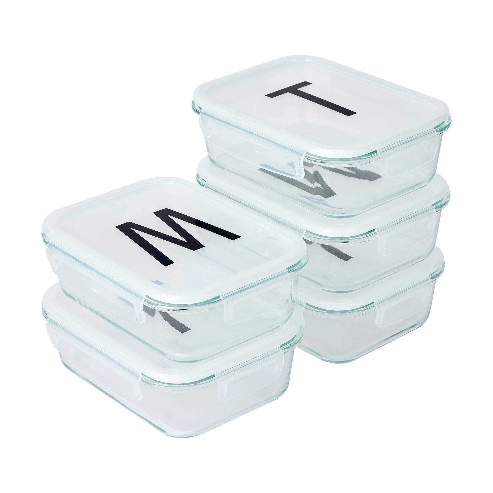 1 Monday-Friday Glass Food Storage Set, 1 of 7