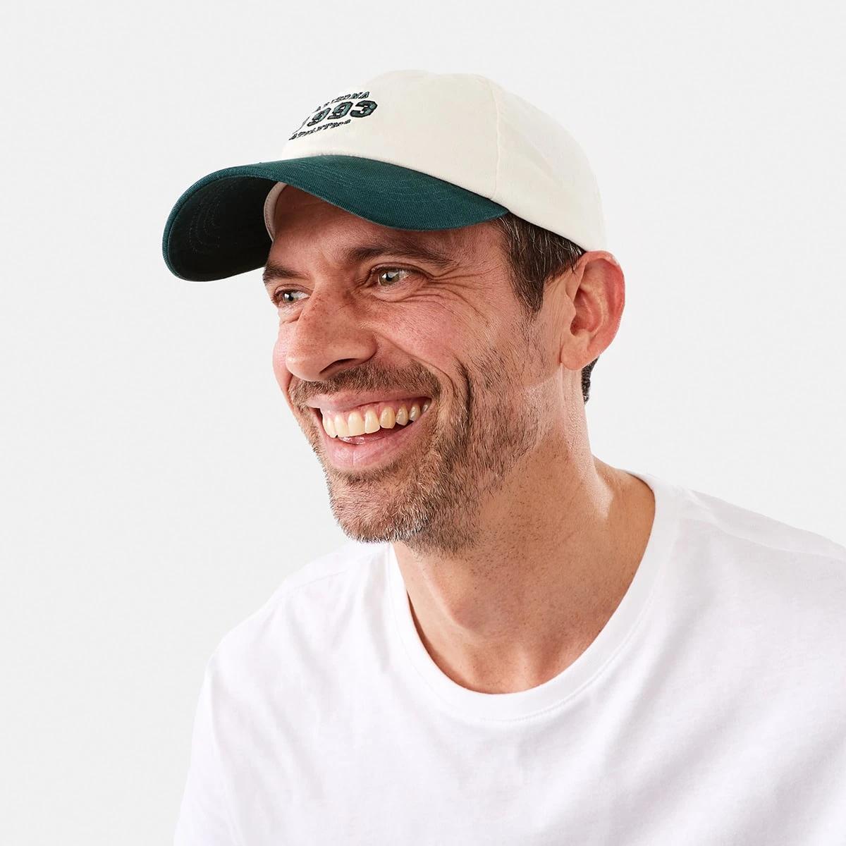 4 Unstructured Baseball Cap WHITE GREEN CAP, 4 of 4