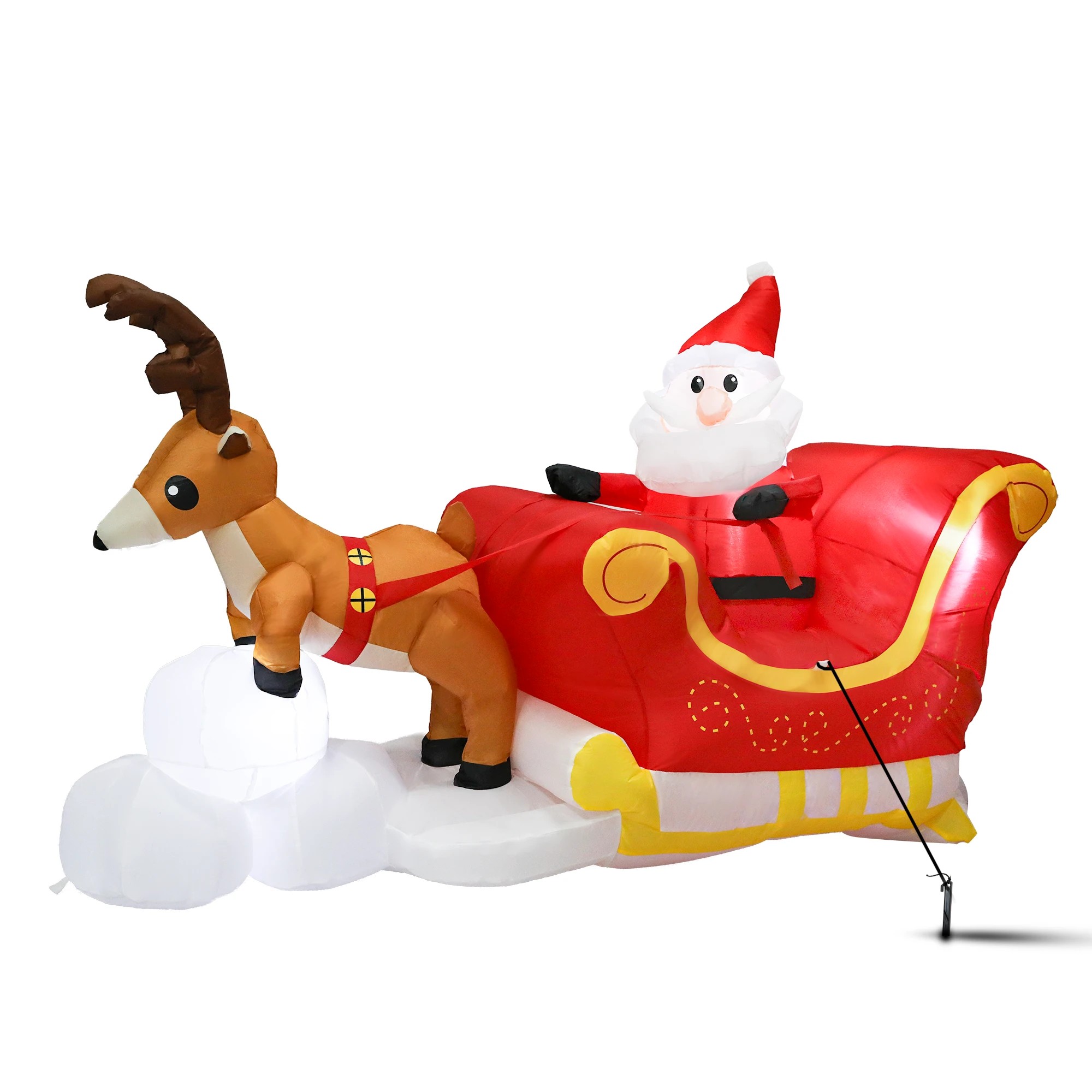 1 Santaco Christmas Inflatables Santa Claus Reindeer Sleigh, 1 of 5