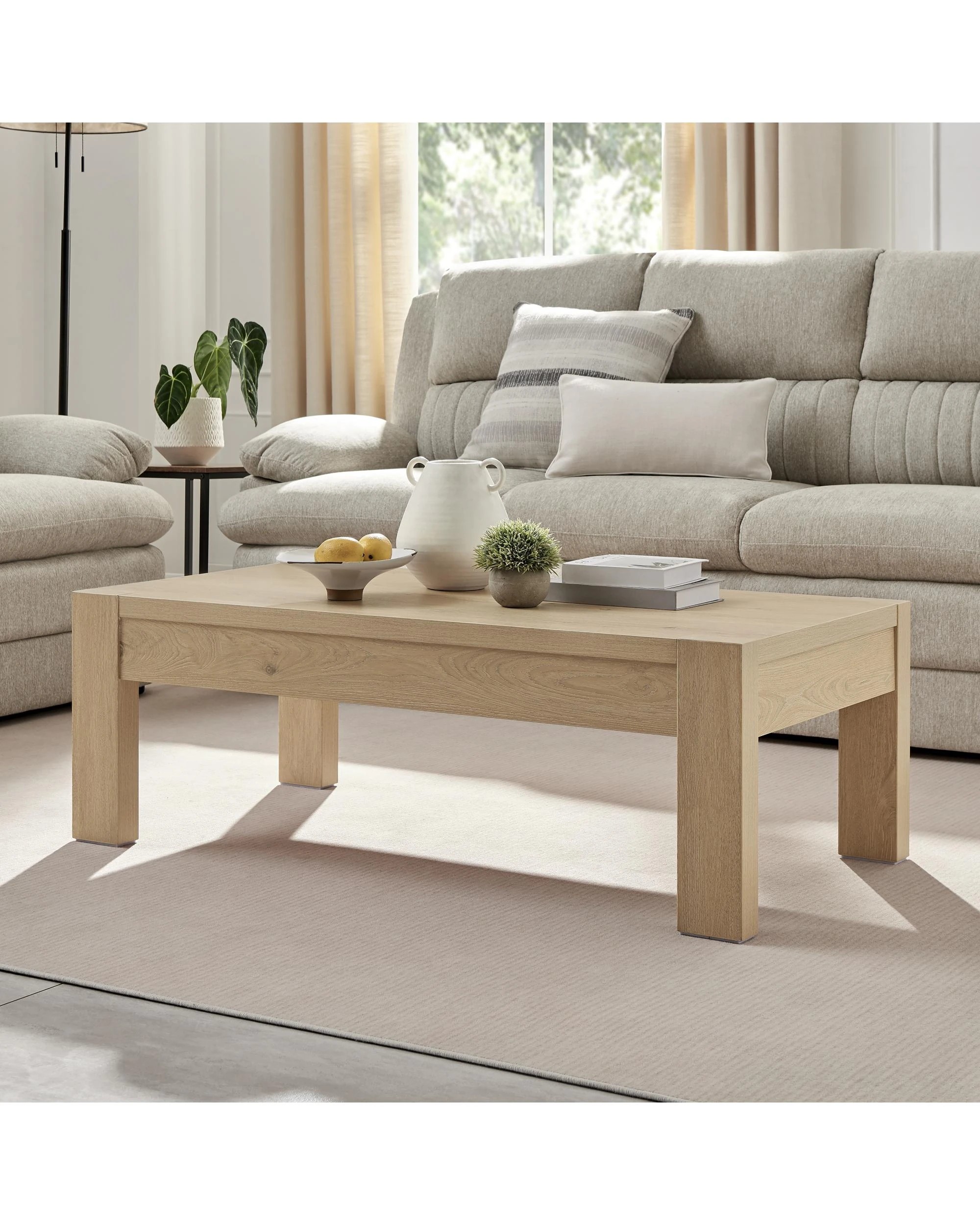 2 Kodu Rectangular Coffee Table Oak Look - Natural, 2 of 8