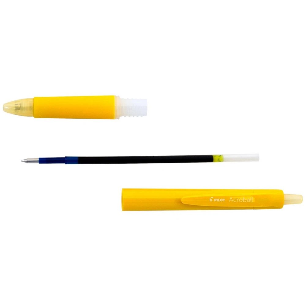 3 PILOT Acroball 150 Ballpoint Pen 0.5mm Yellow Barrel, 3 of 5