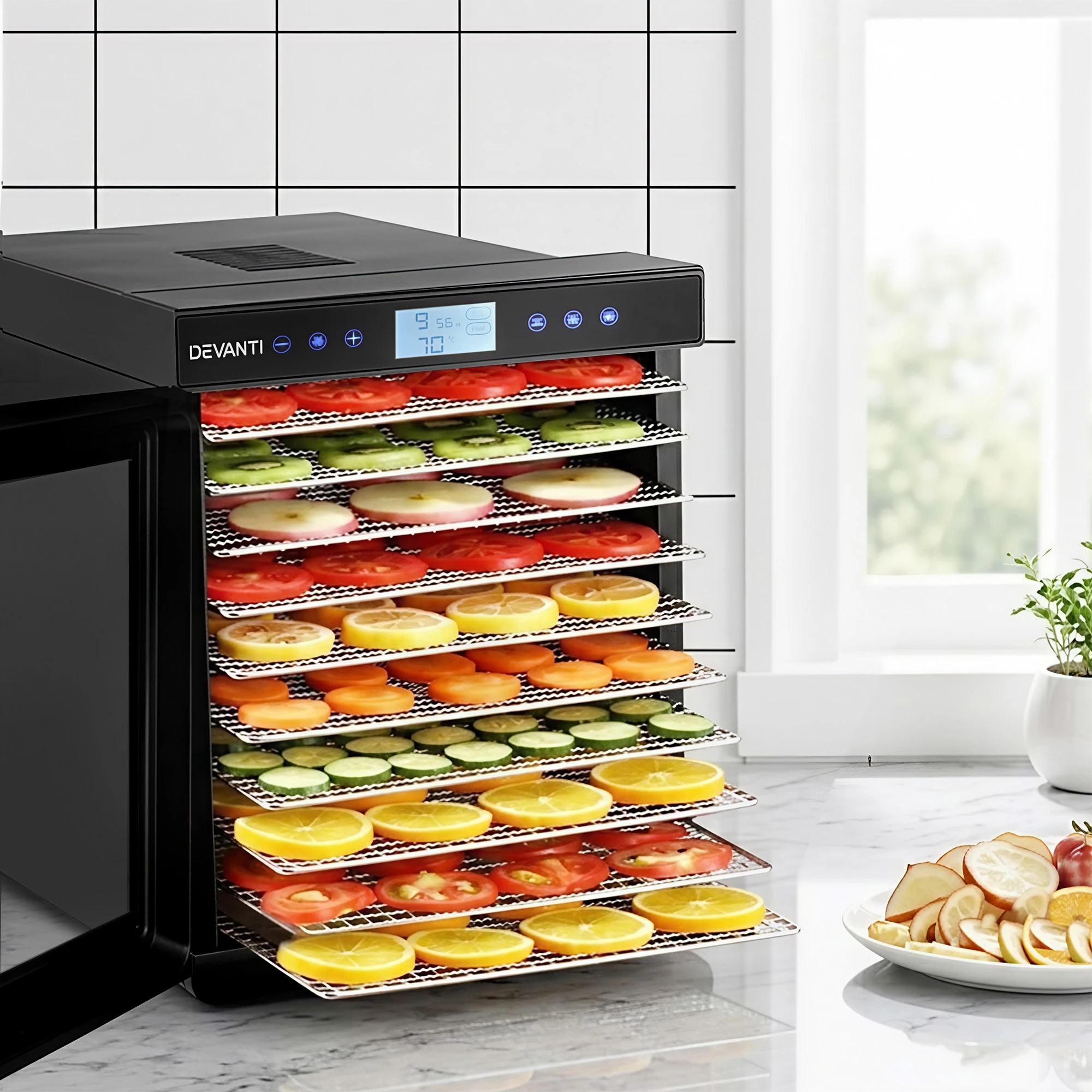 4 Devanti 10 Trays Food Dehydrator with Stainless Steel Tray - Multi, 4 of 9