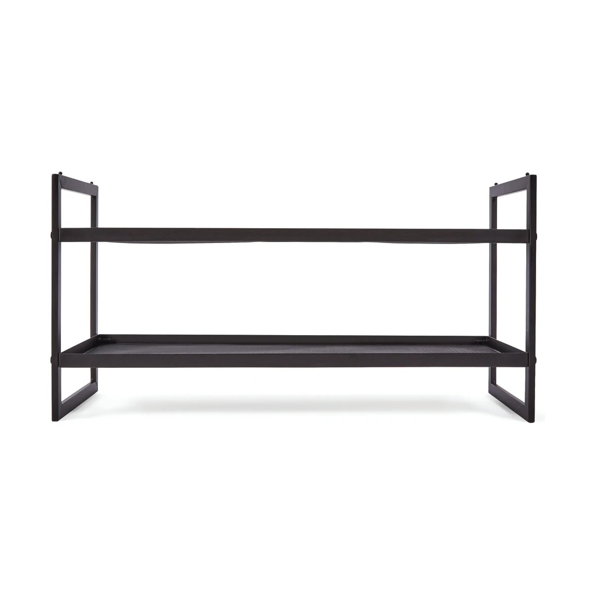 1 2 Tier Metal Stackable Mesh Shoe Rack, 1 of 5