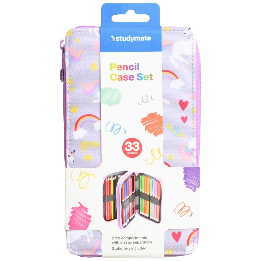 1 Studymate Pencil Case Set Unicorn 32 Piece, 1 of 10