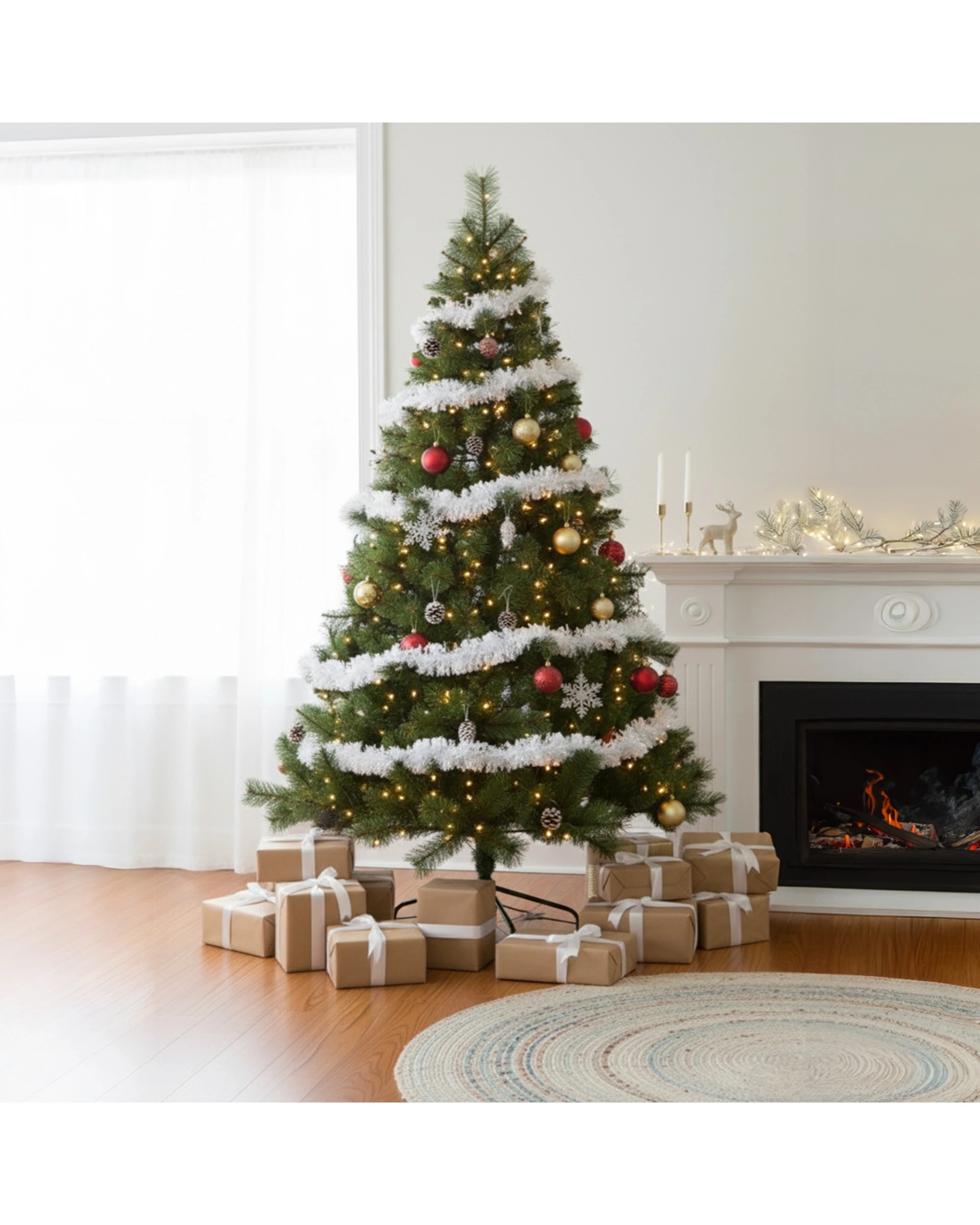 5 Christabelle 1.8m Christmas Tree Cashmere Pine 6ft Pre-Lit with LED Lights, 5 of 6