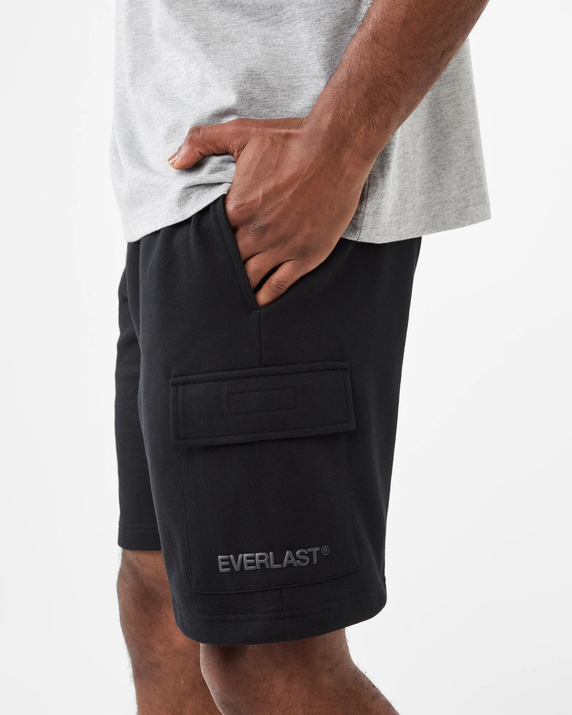2 Everlast Mens Street Cargo Shorts Black, 2 of 8