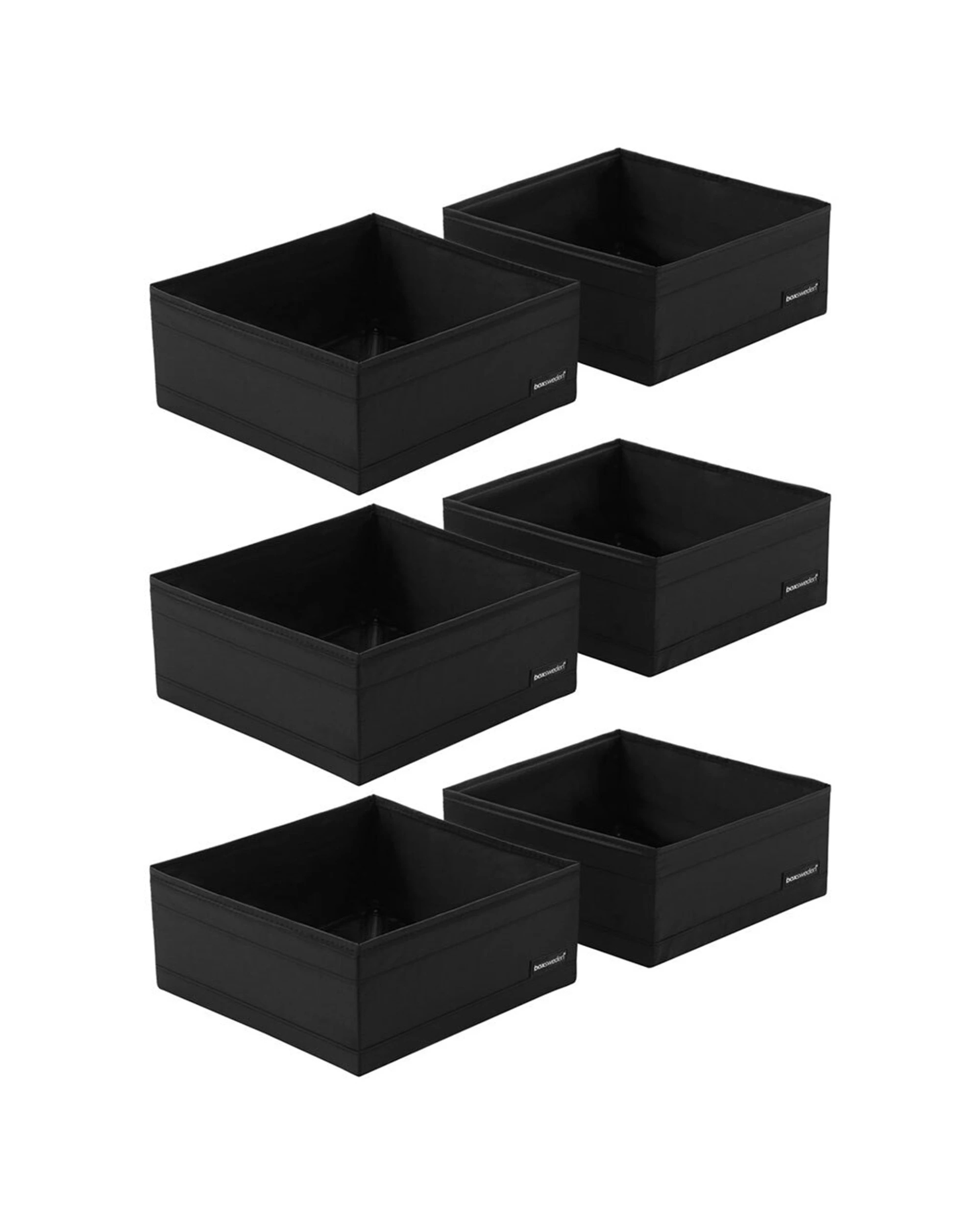 1 BOXSWEDEN 3x 2pc Storage Cubes - Wardrobe Storage - Collapsible Storage
 - black, 1 of 5