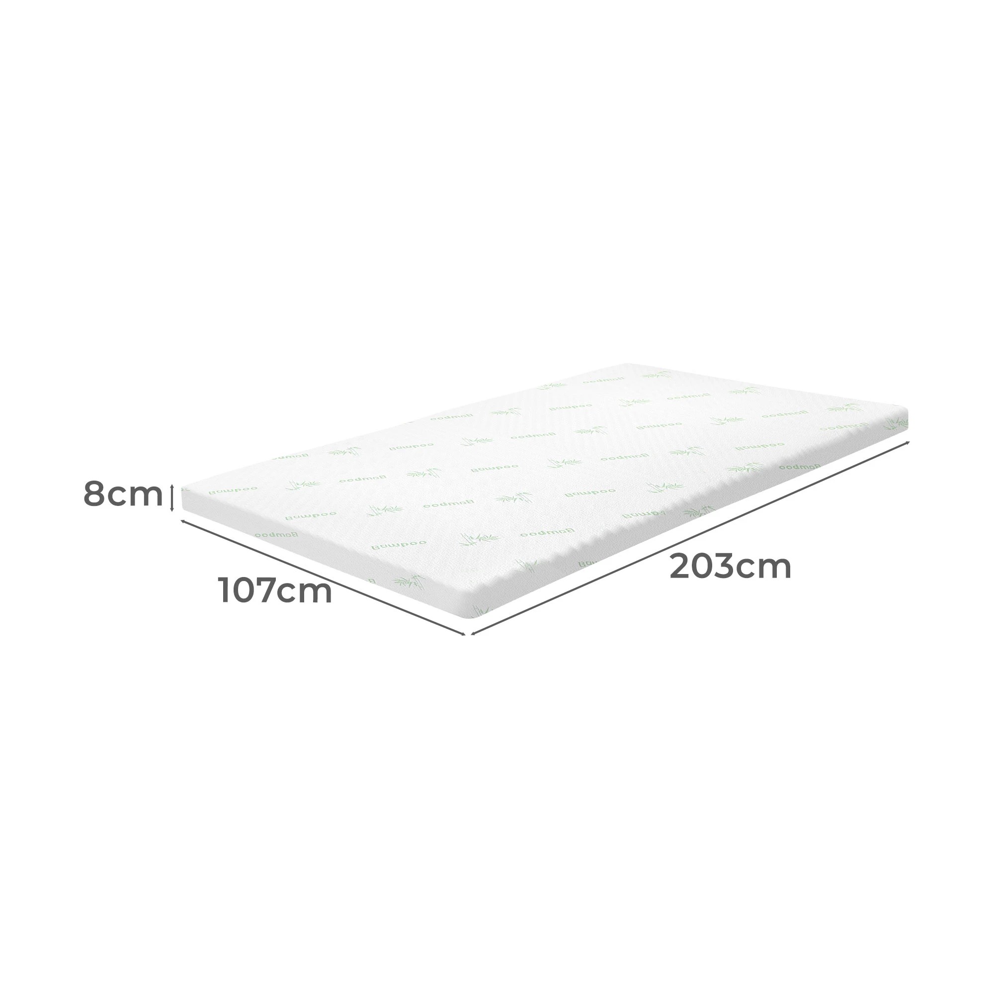 2 Bedra Bedding King Single Memory Foam Mattress Topper 7-Zone 8CM - Multi, 2 of 8