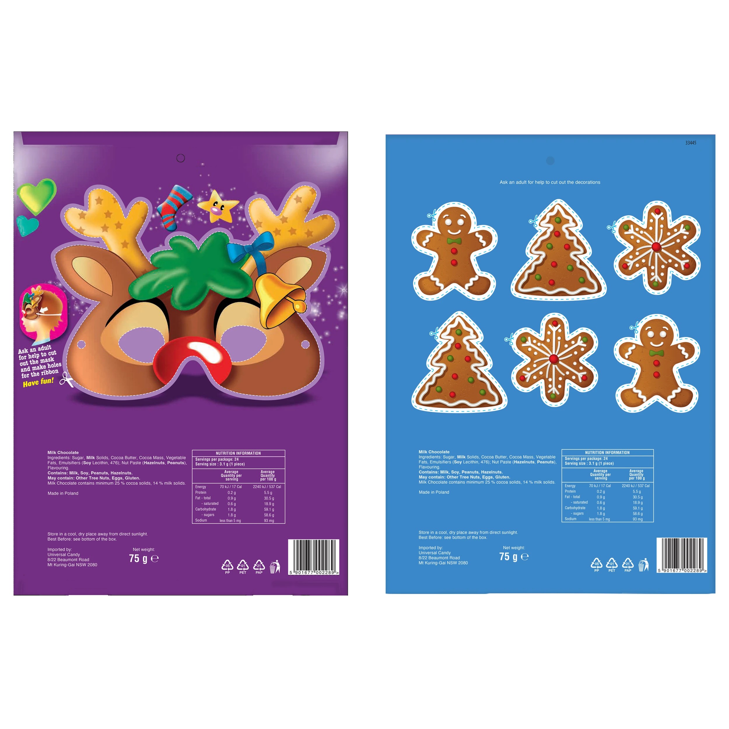 2 Santa or Reindeer Chocolate Advent Calendar 75g - Assorted, 2 of 2