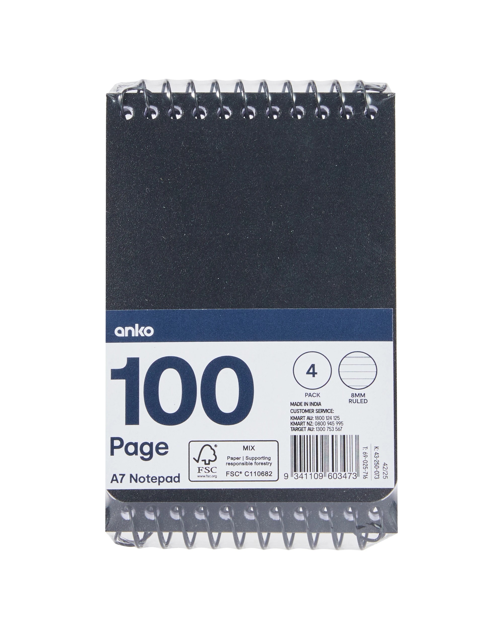 7 4 Pack A7 Notepad - Black, 7 of 7
