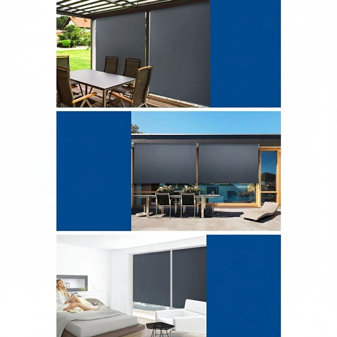 4 Instahut Outdoor Blinds out Roll Down Awning Window Shade 1.8X2.5M - Grey, 4 of 6