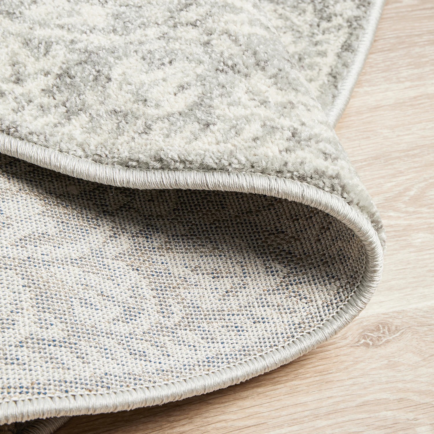 9 Common Ground Rugs Phantom 358 200x200cm - Medium Round Power Loomed Pet Friendly Rug - Silver, 9 of 9
