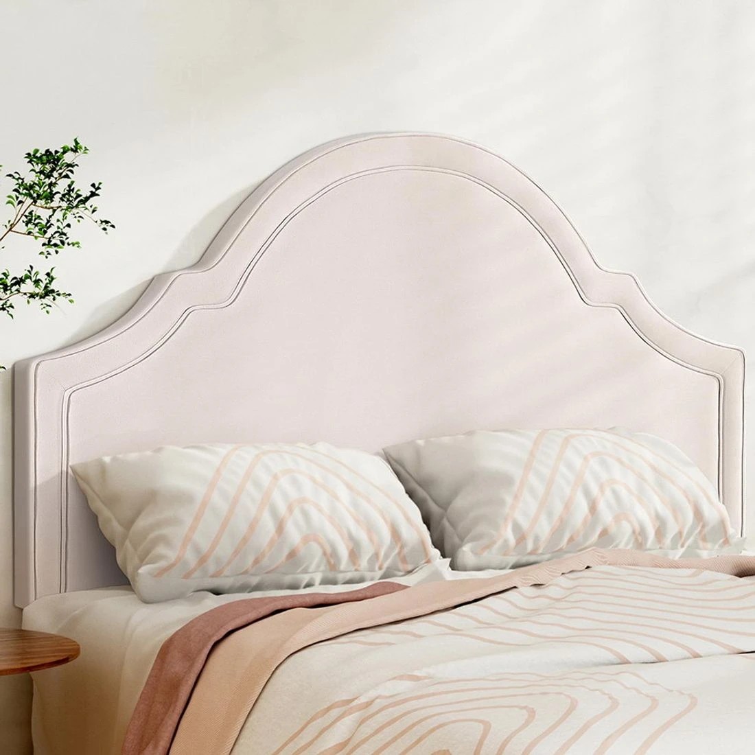 3 Artiss Bed Frame Bed Head Headboard Queen - White, 3 of 5