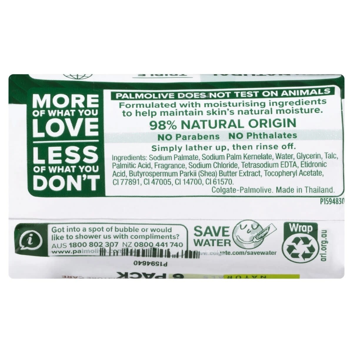 3 6 Pack Palmolive Naturals Moisture Care Bar Soap 90g - Shea Butter, 3 of 3