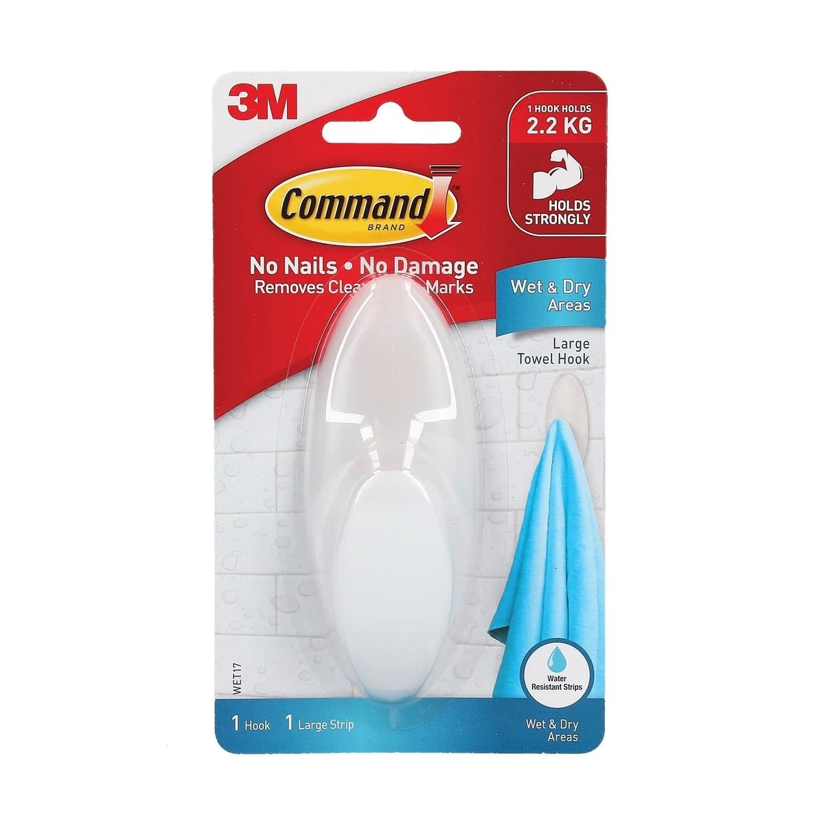 1 Command Wet Area Hook - Large, 1 of 1